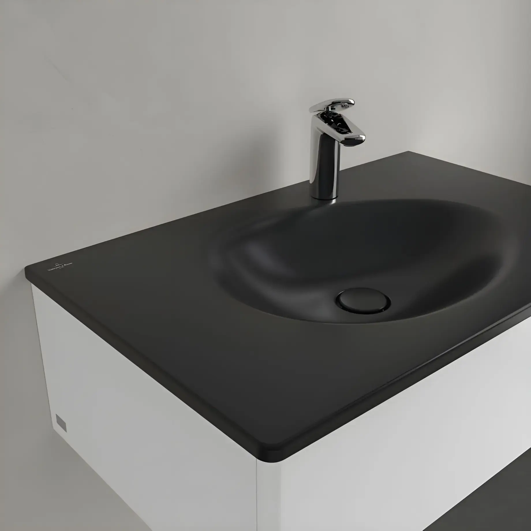 Умивальник Antao Villeroy & Boch 4A7581R7 Pure Black CeramicPlus — вид згори