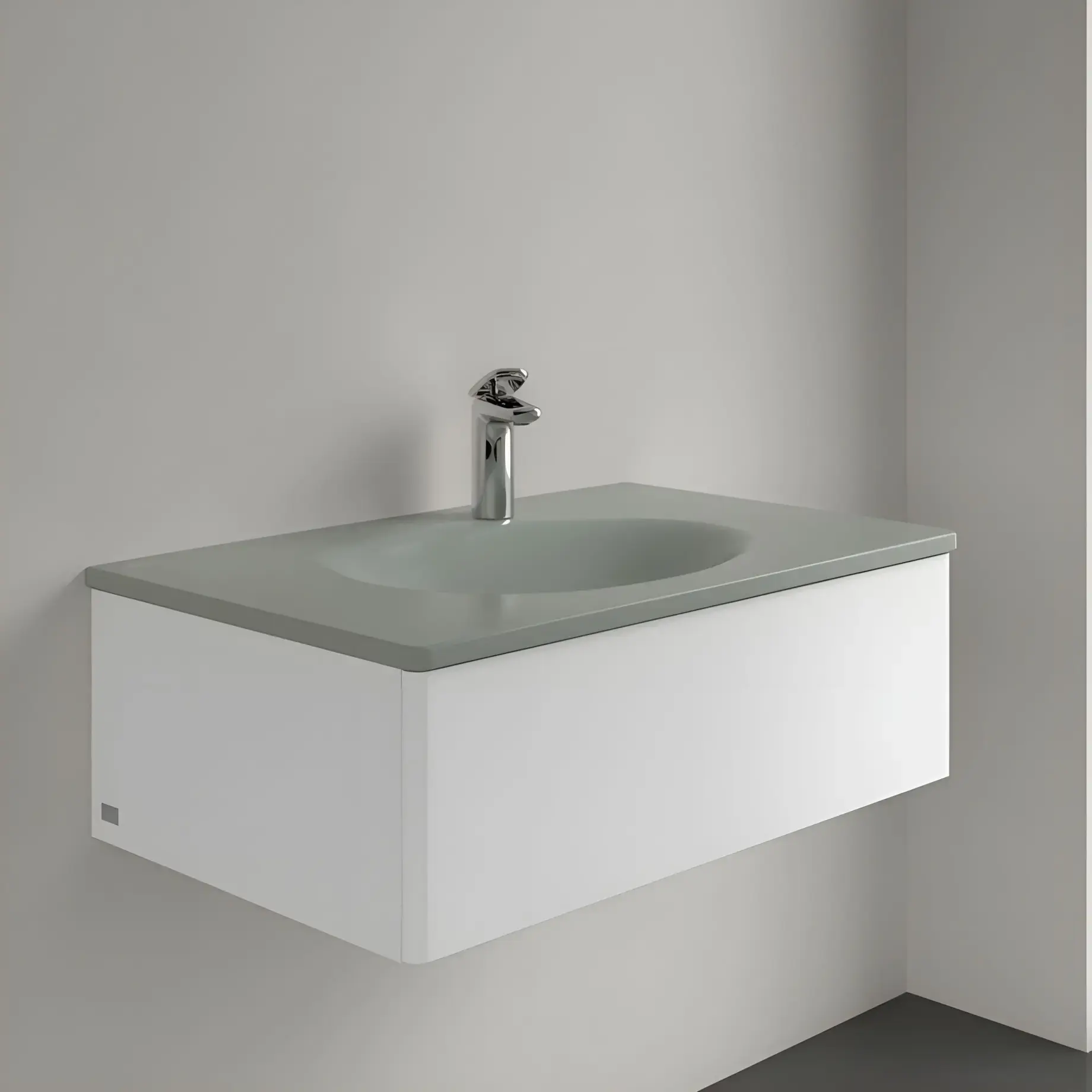 Умивальник Antao Villeroy & Boch 4A7581R8 Morning Green CeramicPlus — бічний ракурс