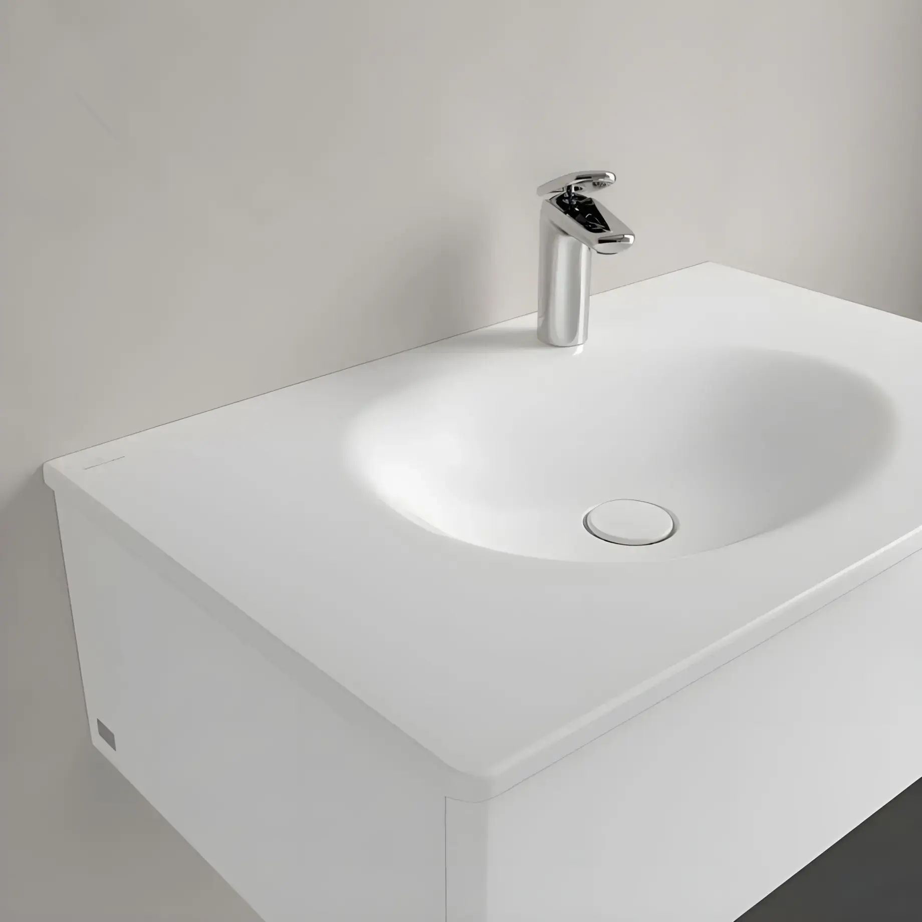 Умивальник Antao Villeroy & Boch 4A7581RW Stone White CeramicPlus — вид всередину