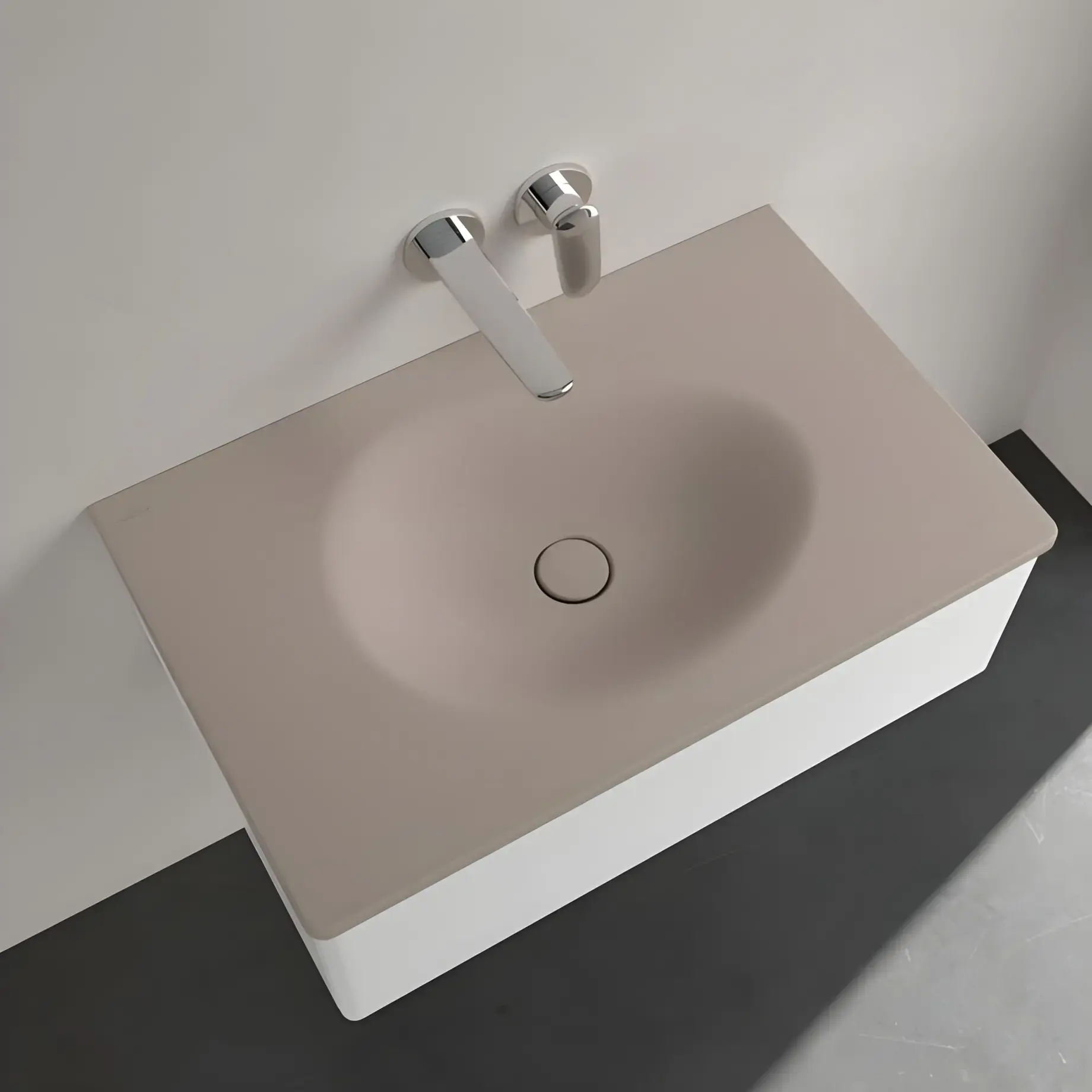 Умивальник Antao Villeroy & Boch 4A7583AM Almond CeramicPlus — вид спереду