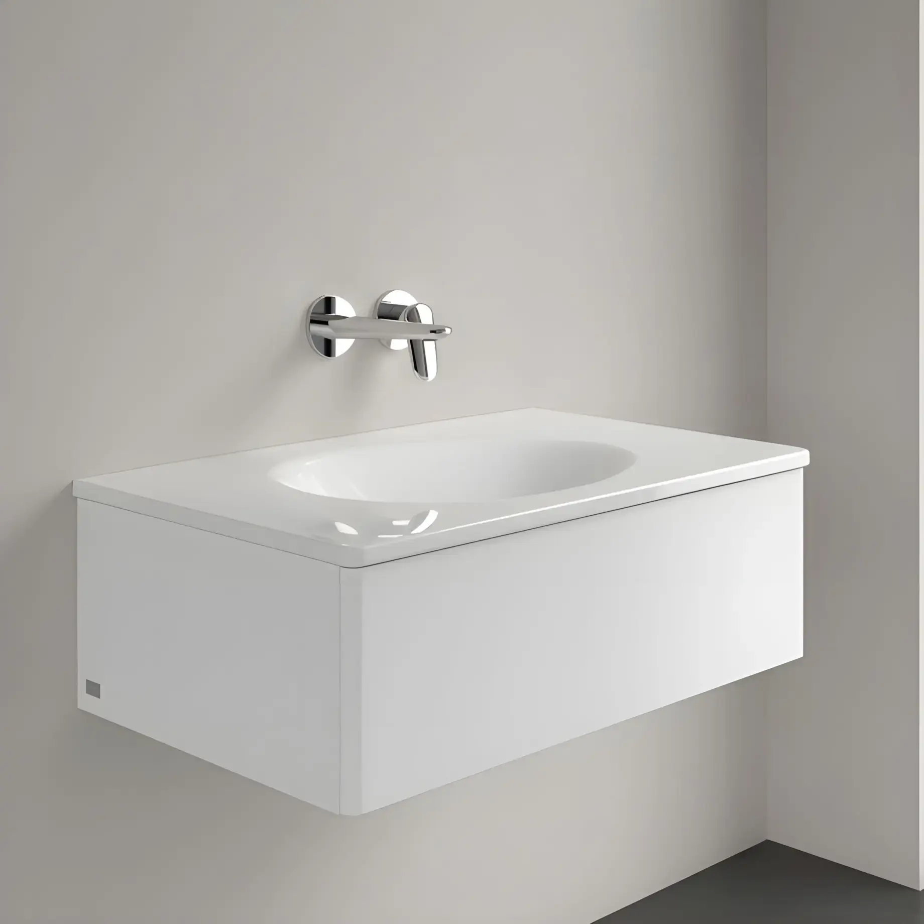 Умивальник Antao Villeroy & Boch 4A7583R1 Alpine White CeramicPlus — бічний ракурс