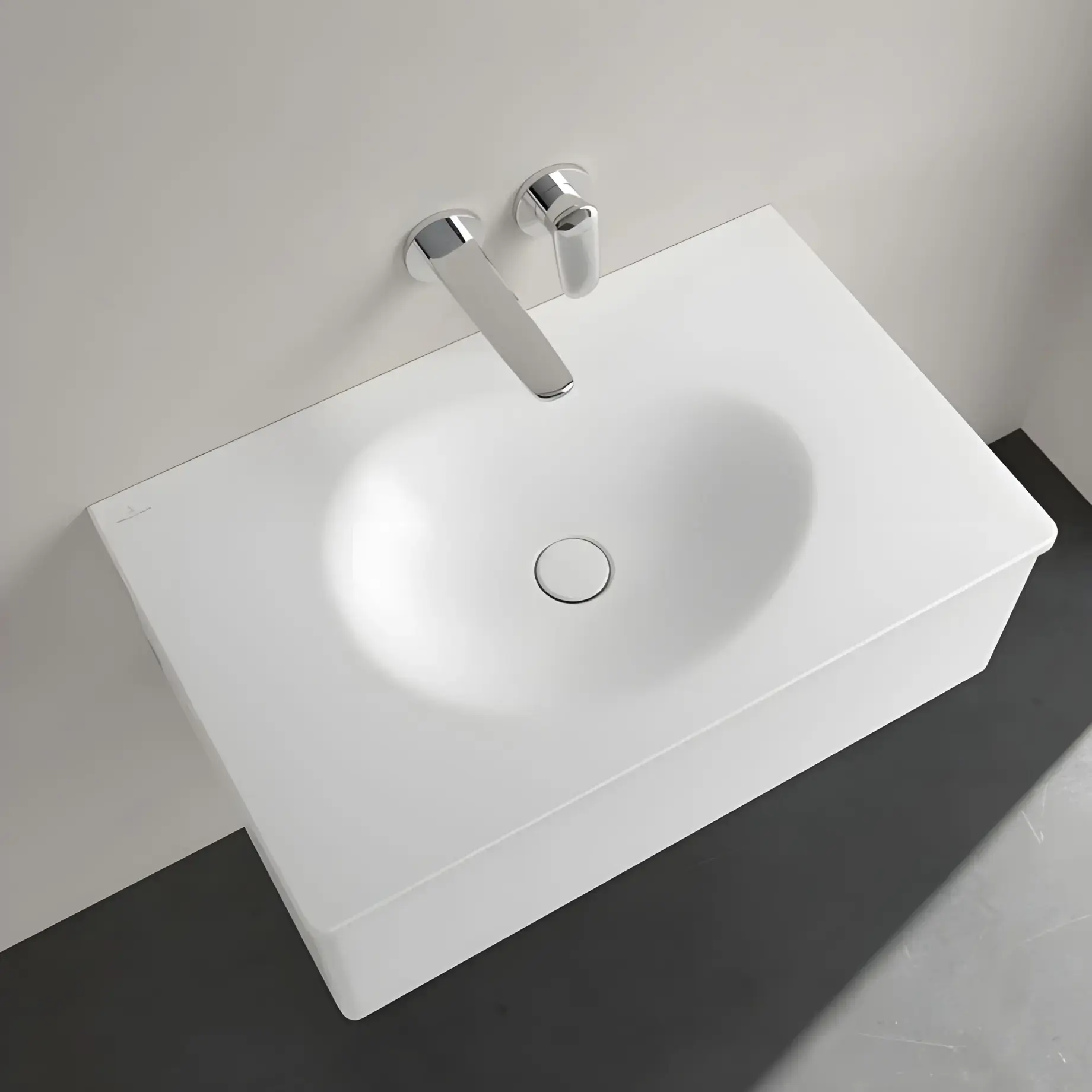 Умивальник Antao Villeroy & Boch 4A7583RW Stone White CeramicPlus — вид спереду