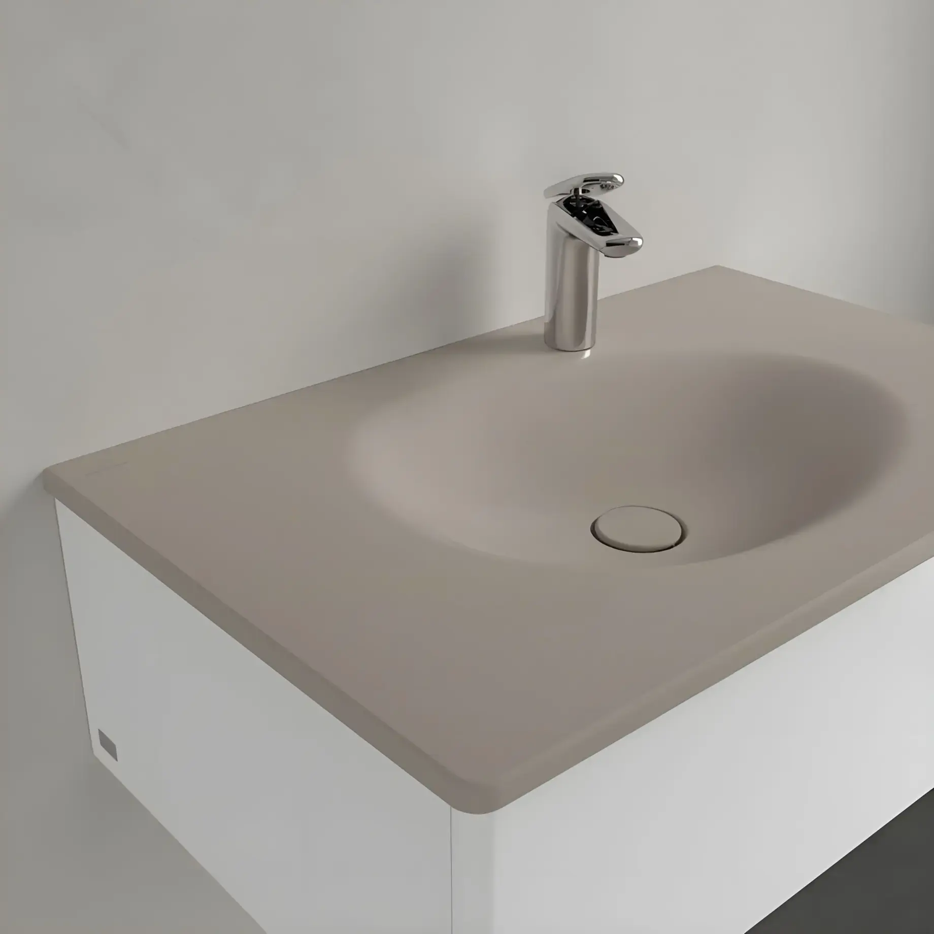 Умивальник Antao Villeroy & Boch 4A7584AM Almond CeramicPlus — вид згори