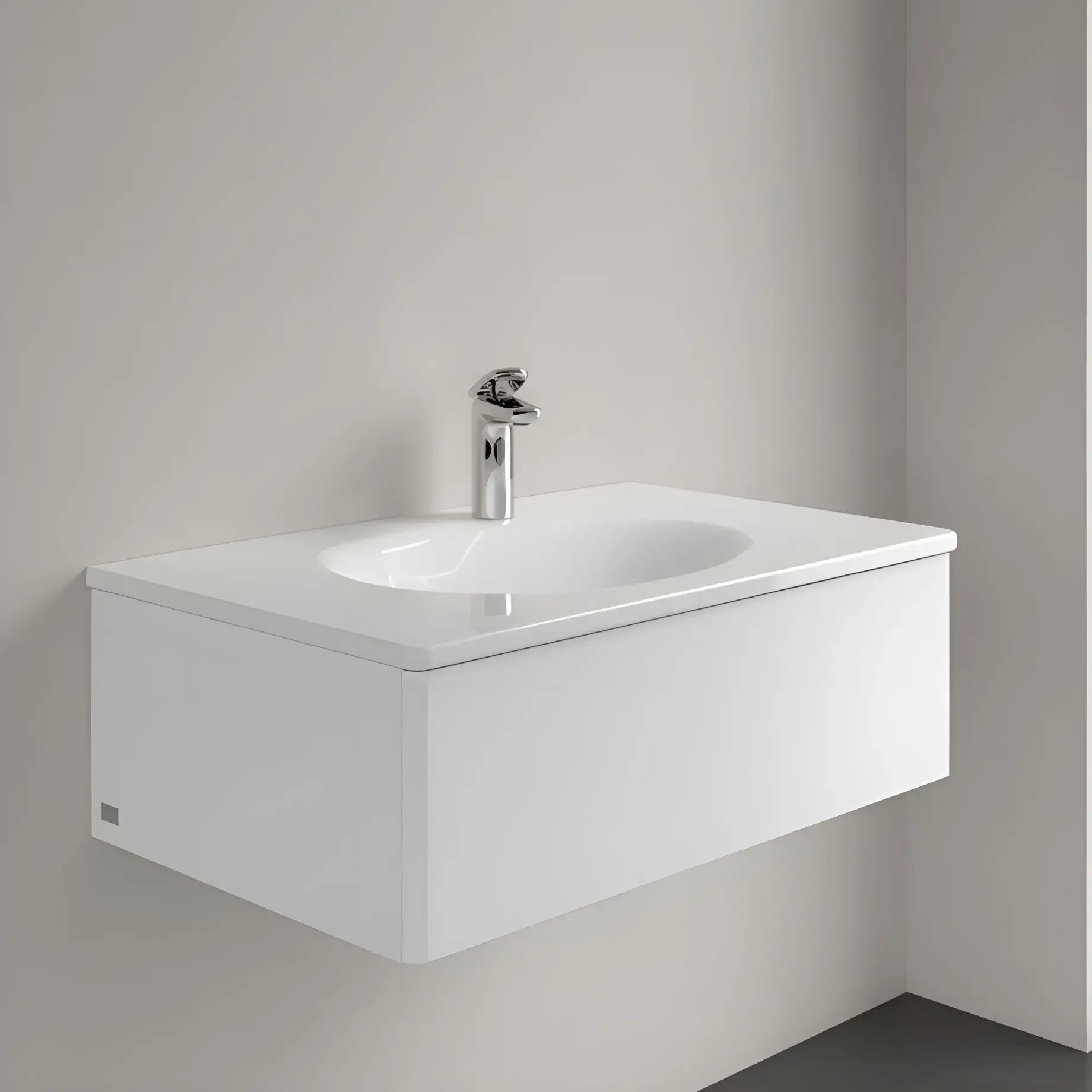 Умивальник Antao Villeroy & Boch 4A7584R1 Alpine White CeramicPlus — бічний ракурс