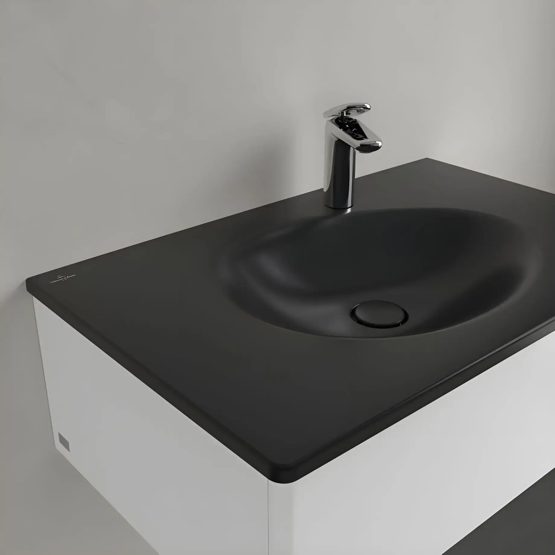 Умивальник Antao Villeroy & Boch 4A7584R7 Pure Black CeramicPlus — вид згори