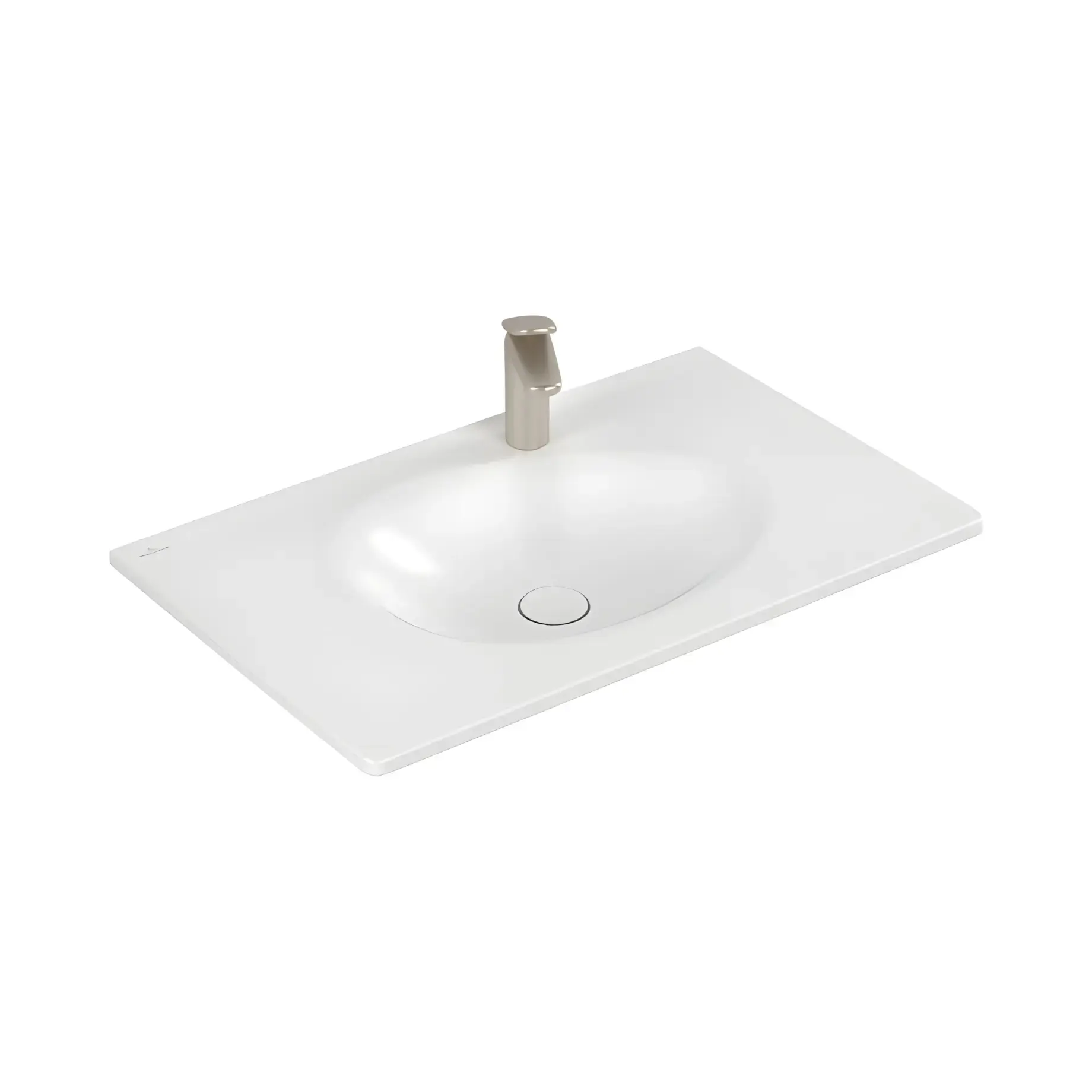 Умивальник Antao Villeroy & Boch 4A7584RW Stone White CeramicPlus 80 х 50 см — вид на білому тлі