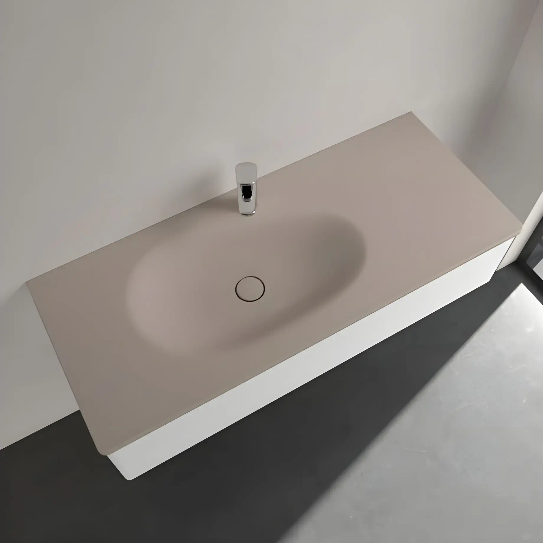 Умивальник Antao Villeroy & Boch 4A77LBAM Almond CeramicPlus — вид спереду