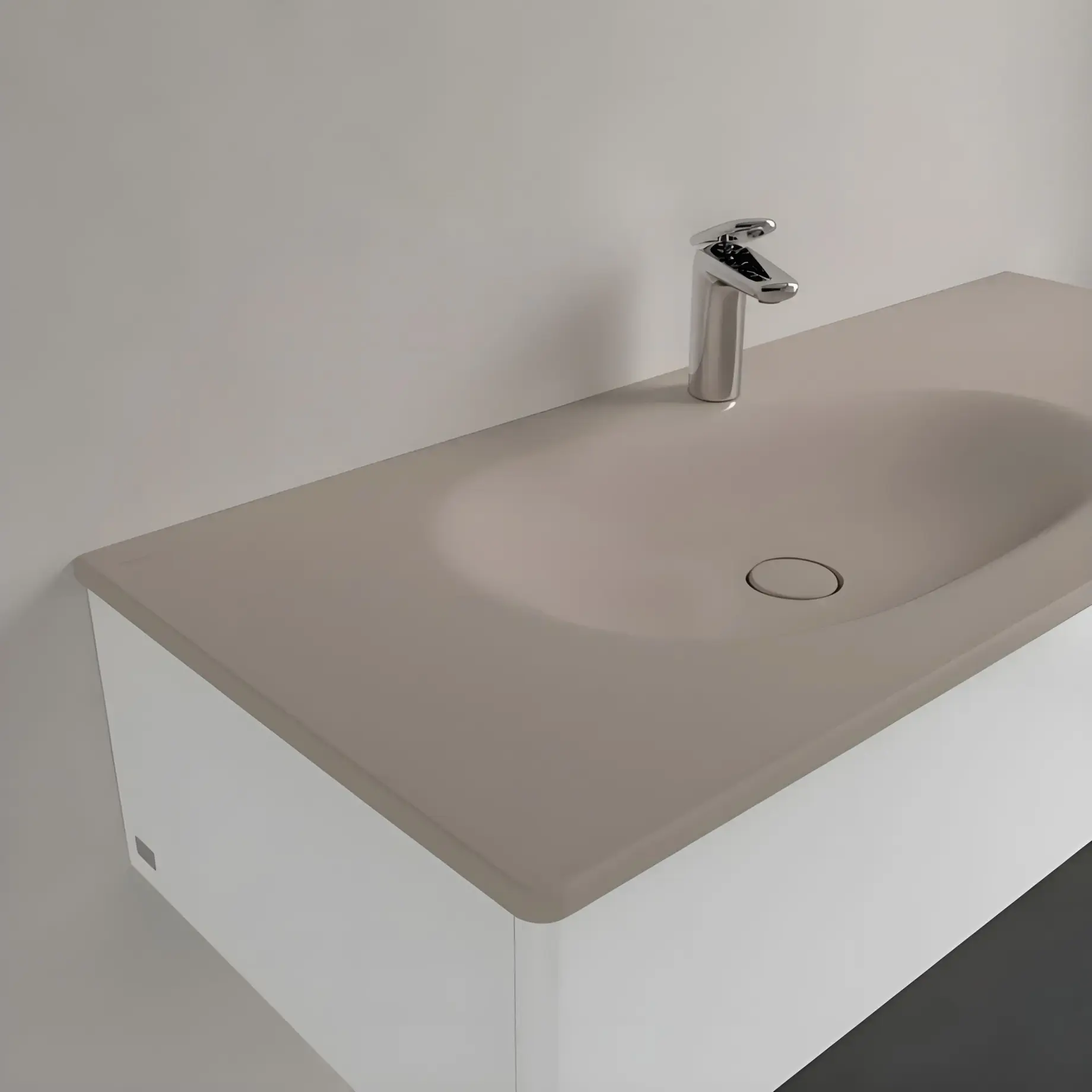 Умивальник Antao Villeroy & Boch 4A77LBAM Almond CeramicPlus — вид згори