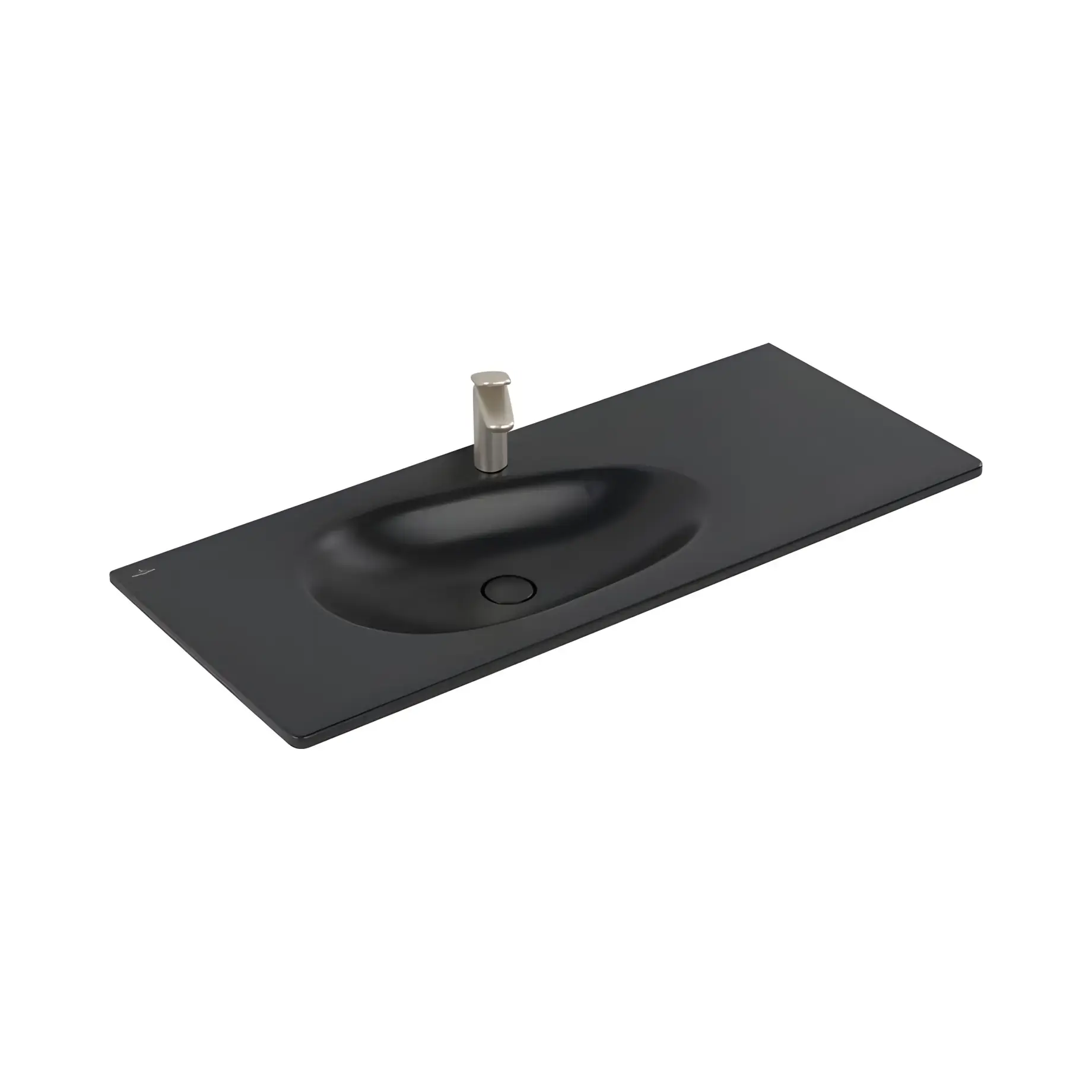 Умивальник Antao Villeroy & Boch 4A77LBR7 Pure Black CeramicPlus — вид на білому тлі