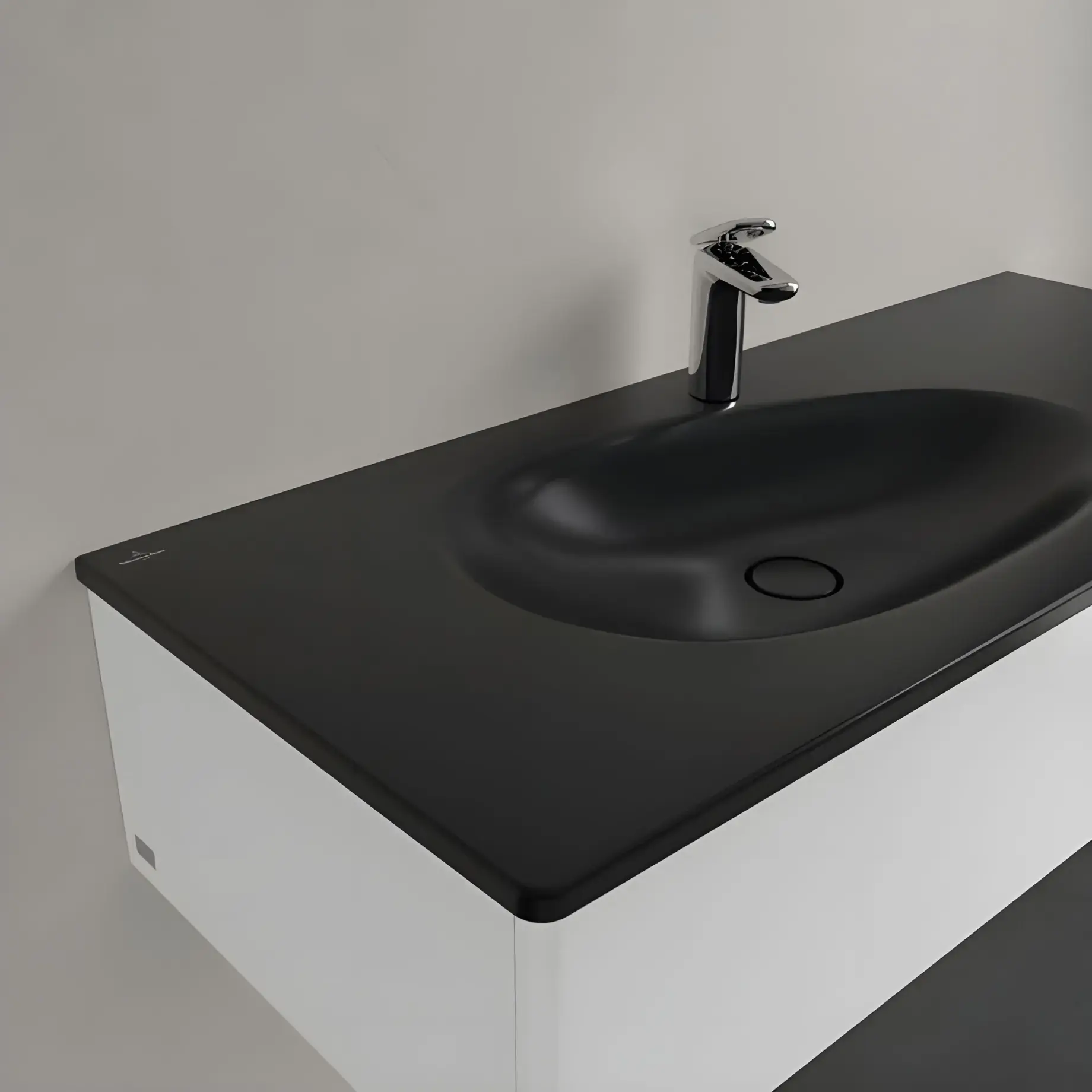 Умивальник Antao Villeroy & Boch 4A77LBR7 Pure Black CeramicPlus — вид згори