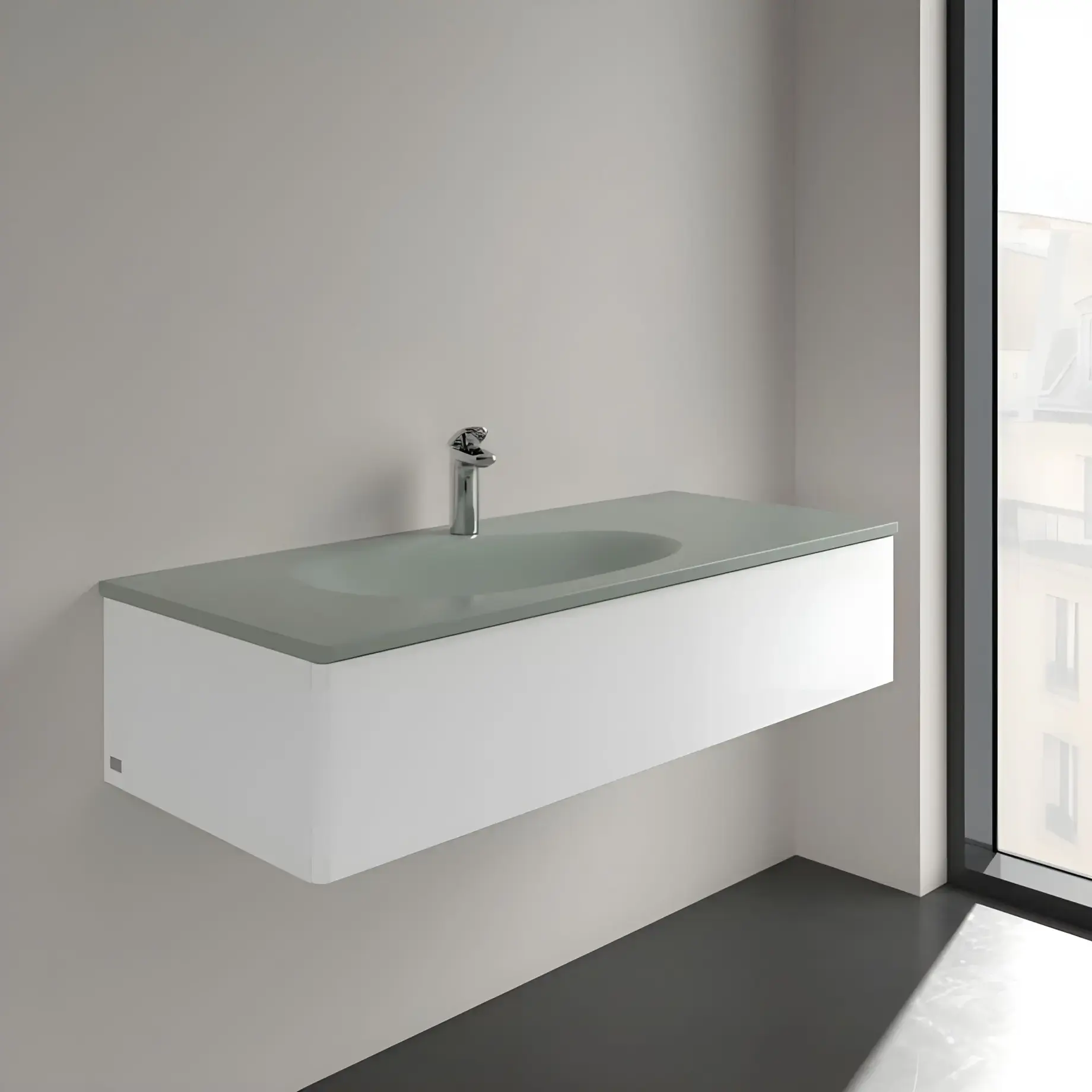 Умывальник Antao Villeroy & Boch 4A77LBR8 White Alpin — боковой ракурс