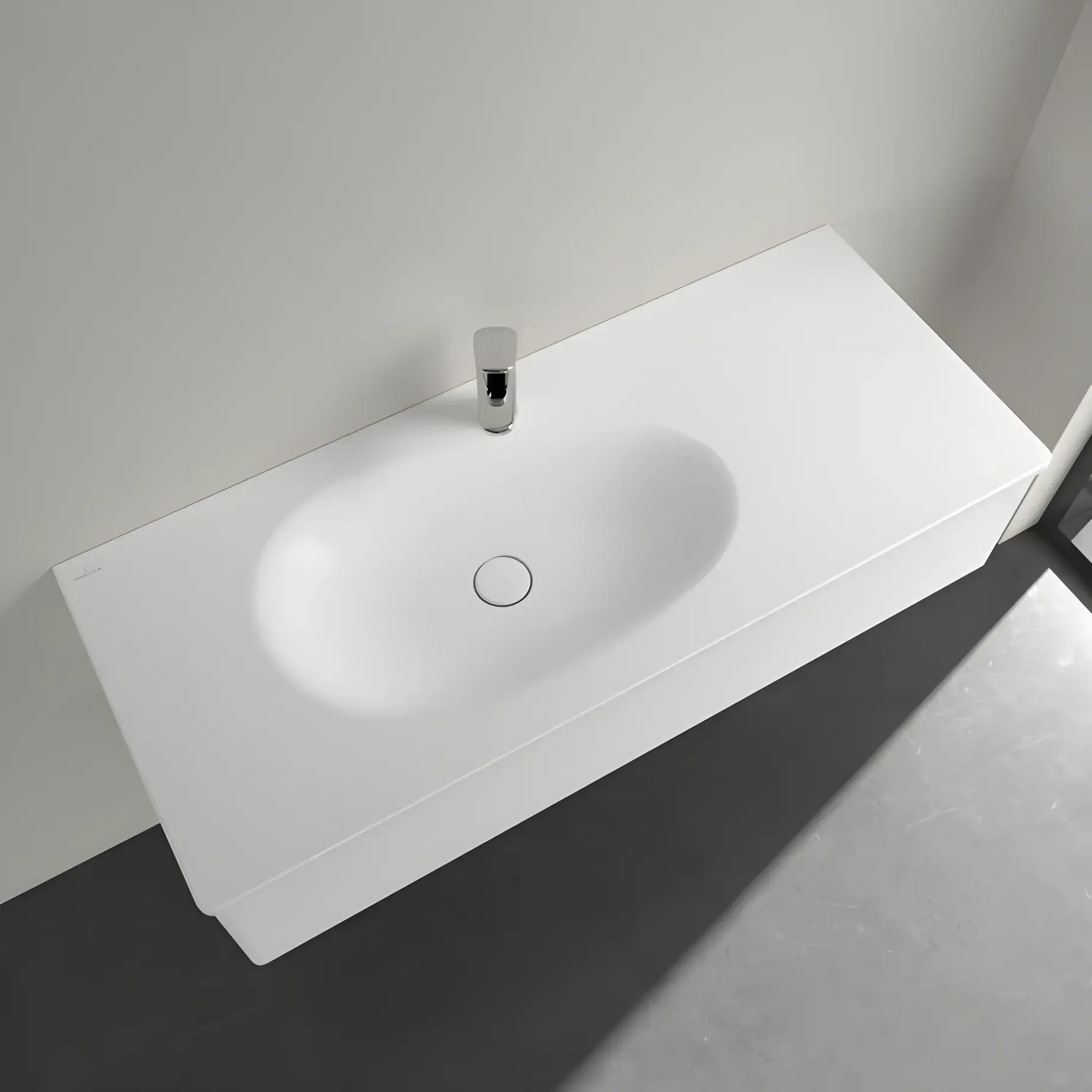 Умивальник Antao Villeroy & Boch 4A77LBRW Stone White CeramicPlus — вид спереду