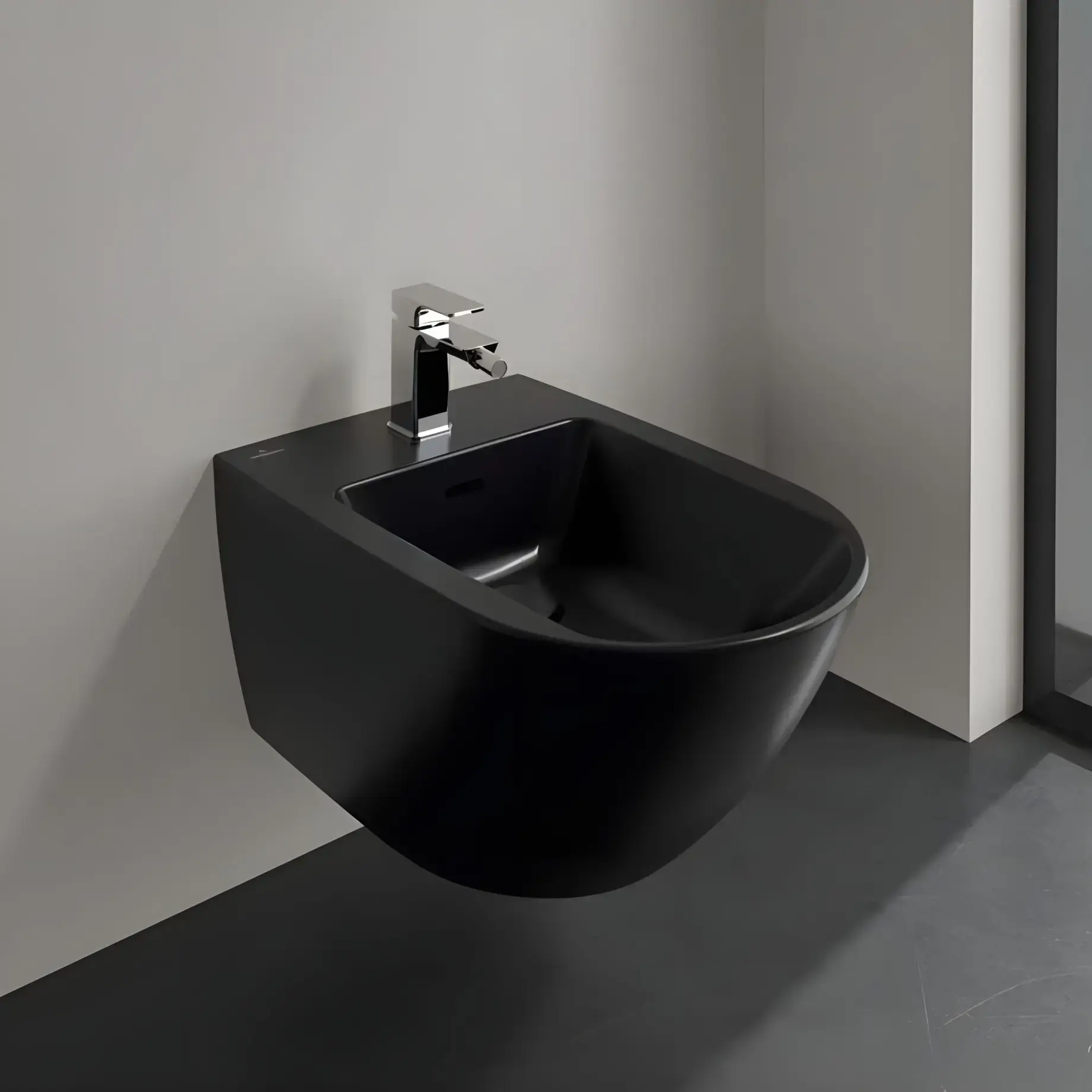 Біде Antao Villeroy & Boch 541100R7 Pure Black CeramicPlus — вид спереду