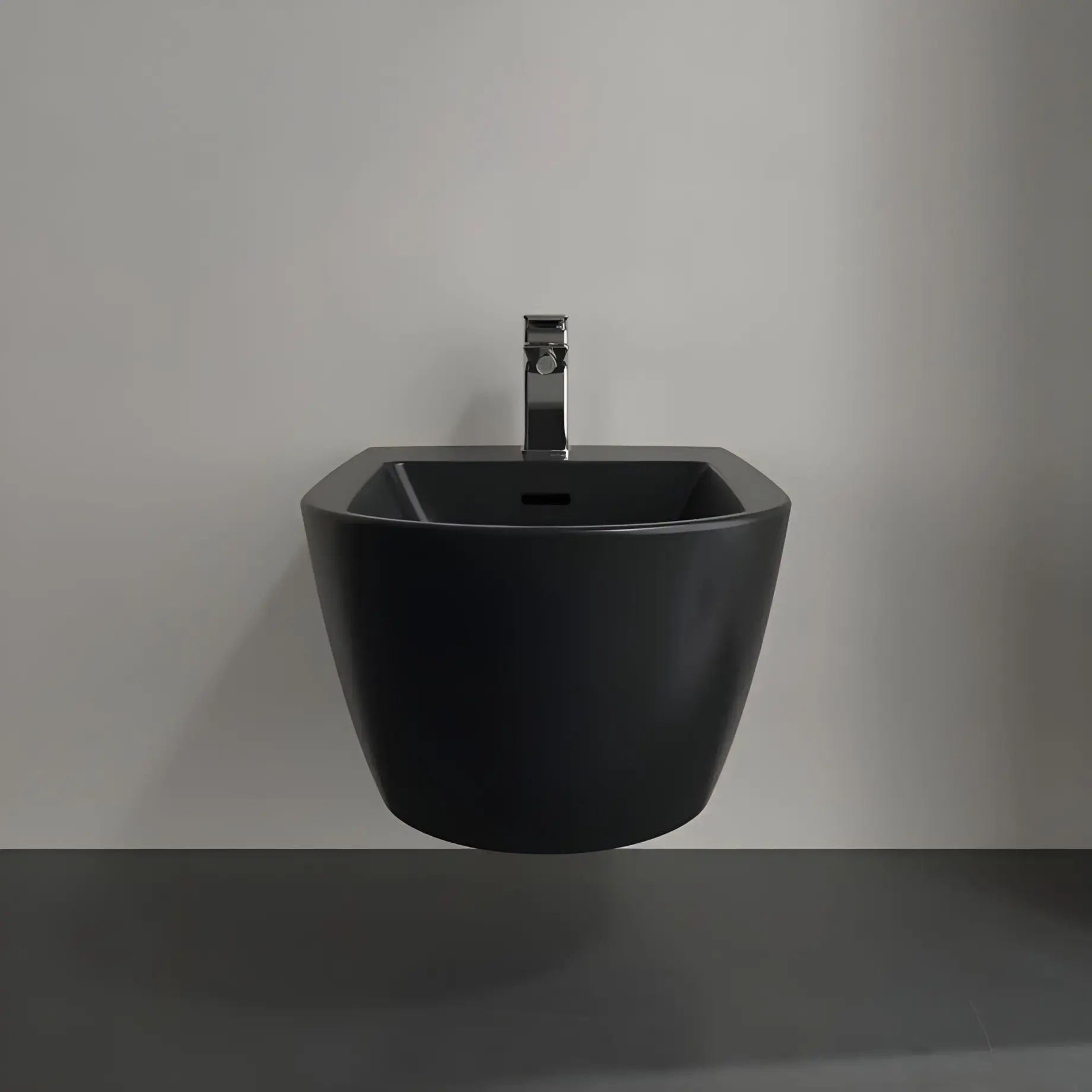 Біде Antao Villeroy & Boch 541100R7 Pure Black CeramicPlus — бічний ракурс