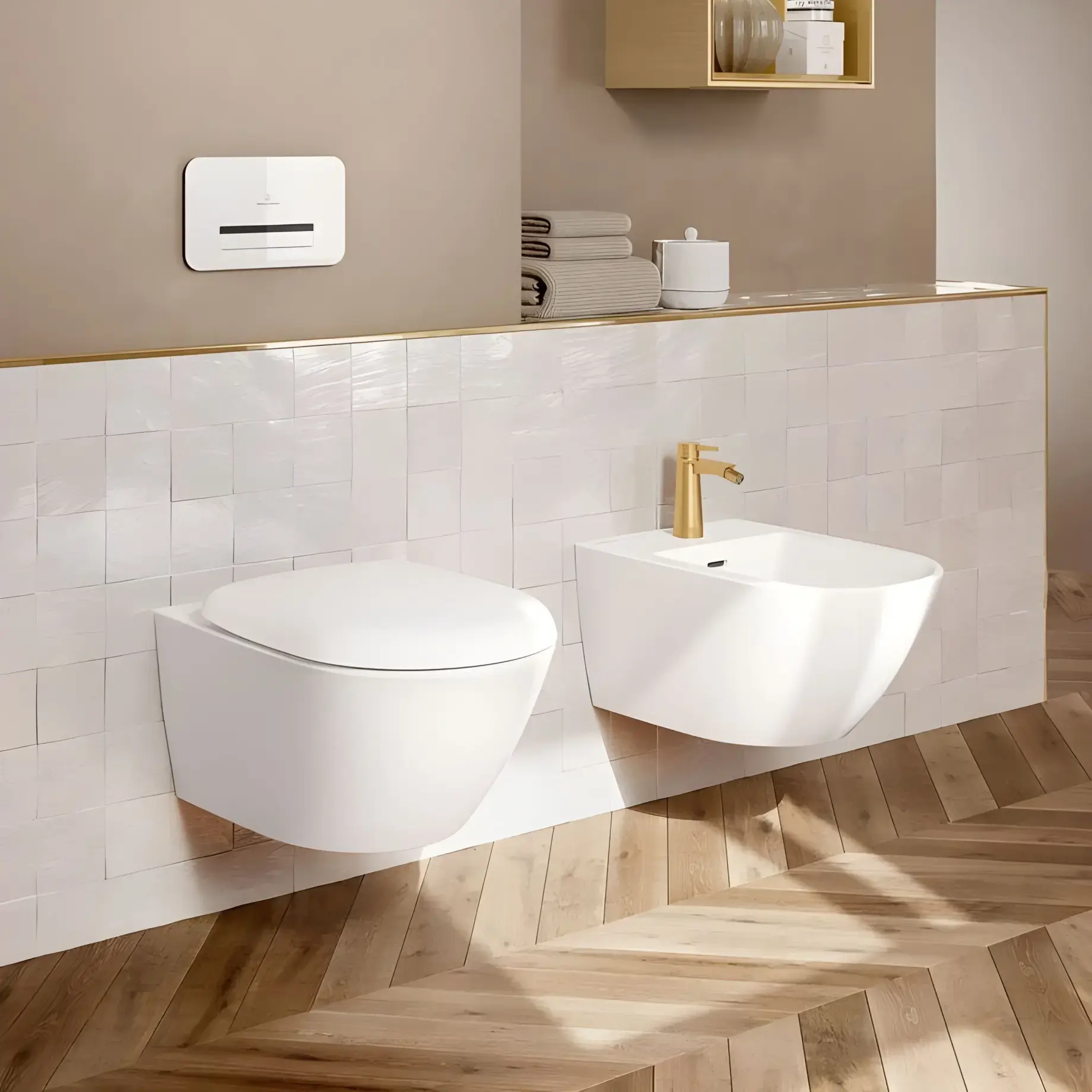 Біде Antao Villeroy & Boch 541100RW Stone White CeramicPlus — вид спереду
