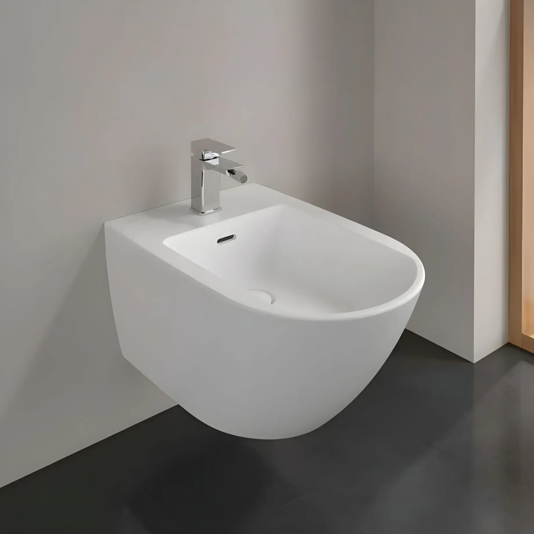 Біде Antao Villeroy & Boch 541100RW Stone White CeramicPlus — бічний ракурс