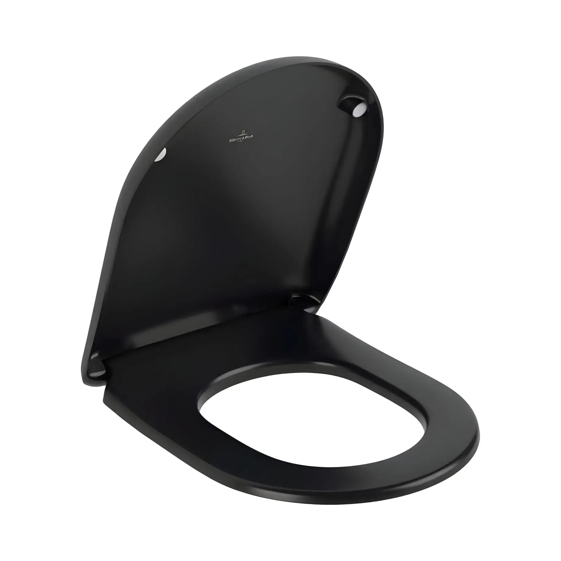 Сидіння з кришкою для унітазу (SoftClosing і QuickRelease) Antao Villeroy & Boch 8M67S1R7 Pure Black — вид на білому тлі