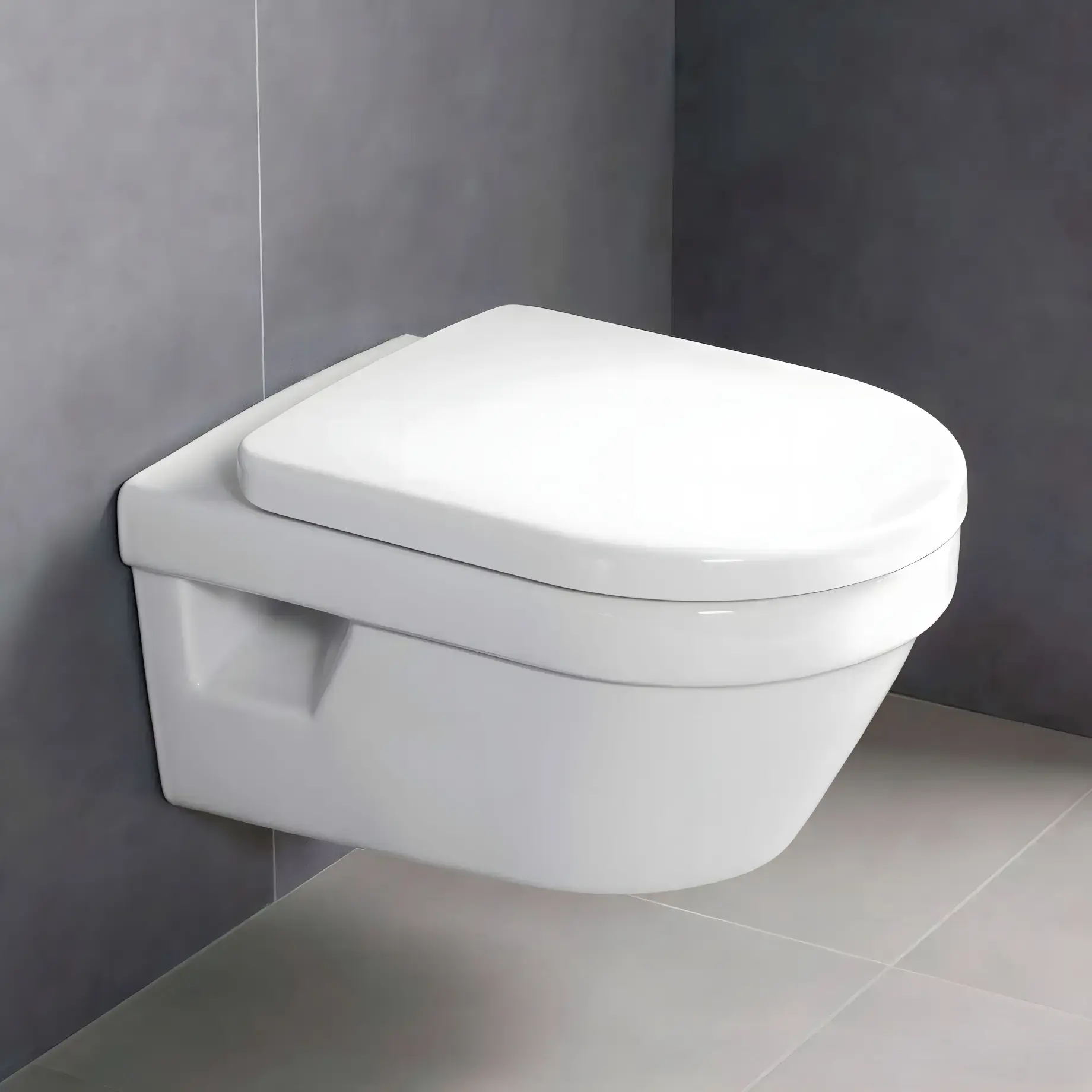 Унітаз Architectura Villeroy & Boch 5684HRR1 White Alpin CeramicPlus — вид спереду