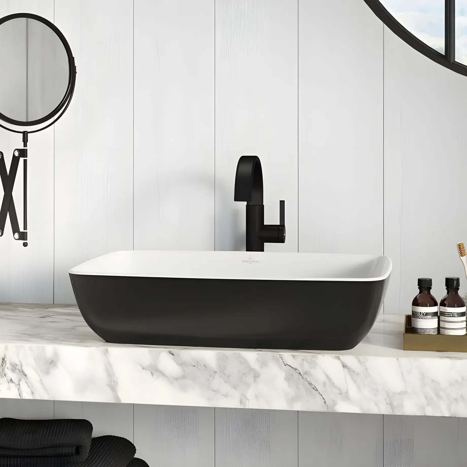 Умивальник Artis Villeroy & Boch 417258BCT8 Coal Black — вид спереду