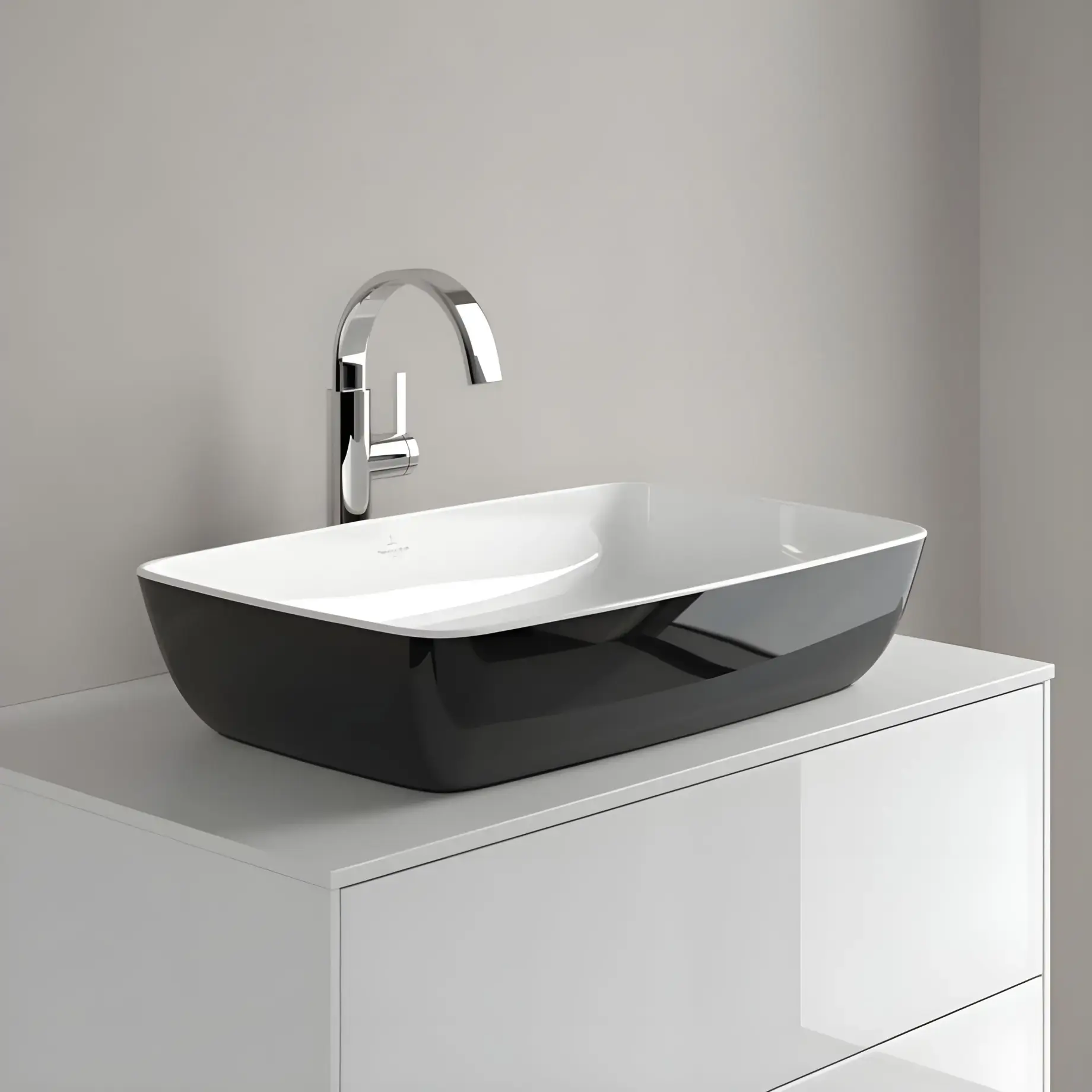 Умивальник Artis Villeroy & Boch 417258BCT8 Coal Black — вид всередину