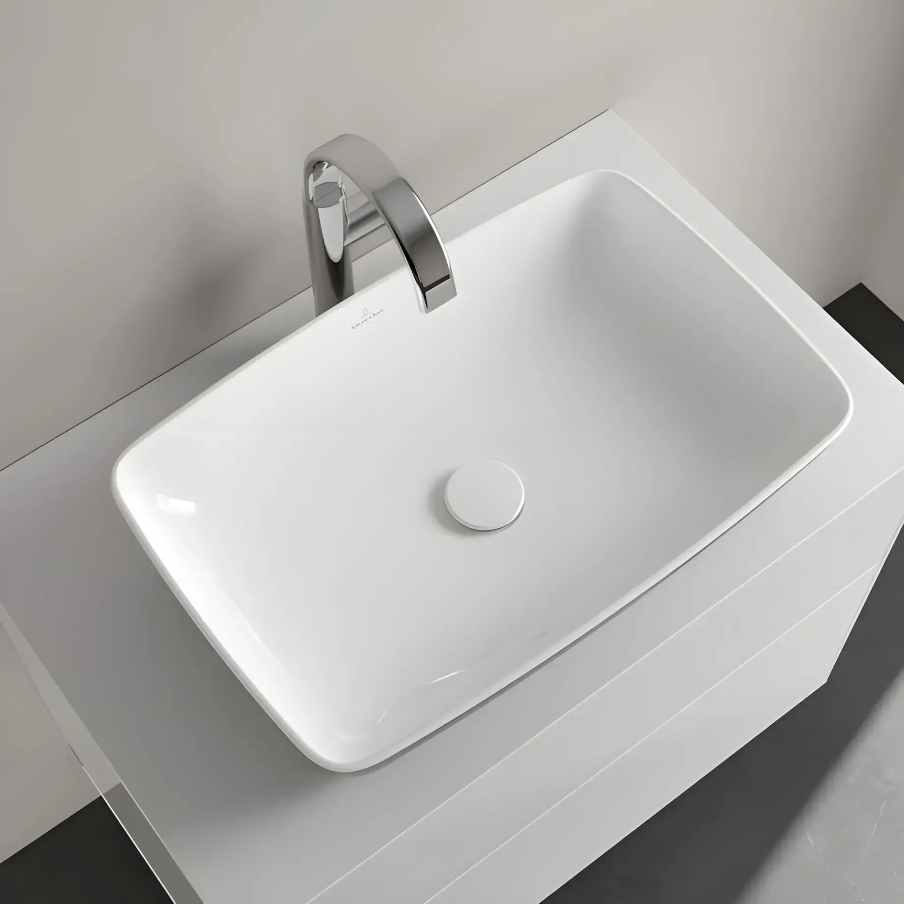 Умивальник Artis Villeroy & Boch 417258BCT8 Coal Black — в інтерʼєрі ванної кімнати