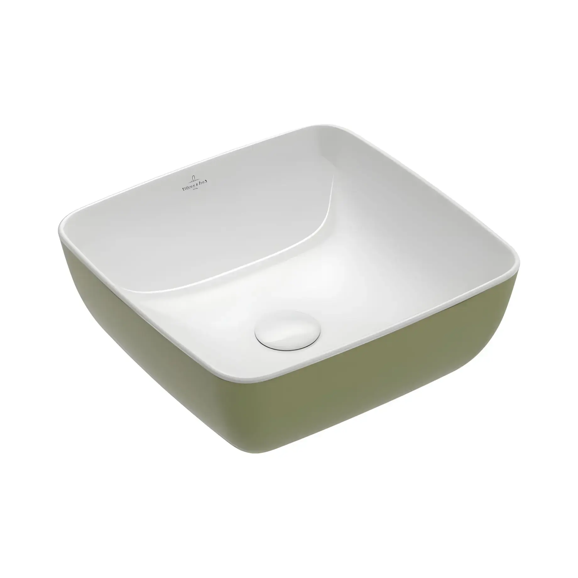 Умивальник Artis Villeroy & Boch 417841BCS8 Sage Green 41 х 41 см — вид на білому тлі