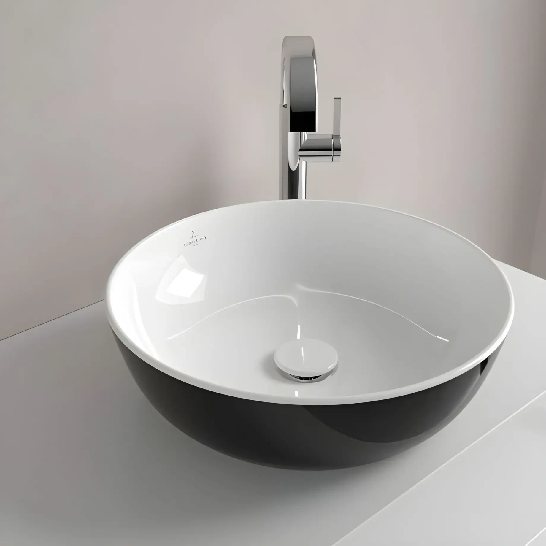 Умивальник Artis Villeroy & Boch 417943BCT8 Coal Black — деталь крупним планом