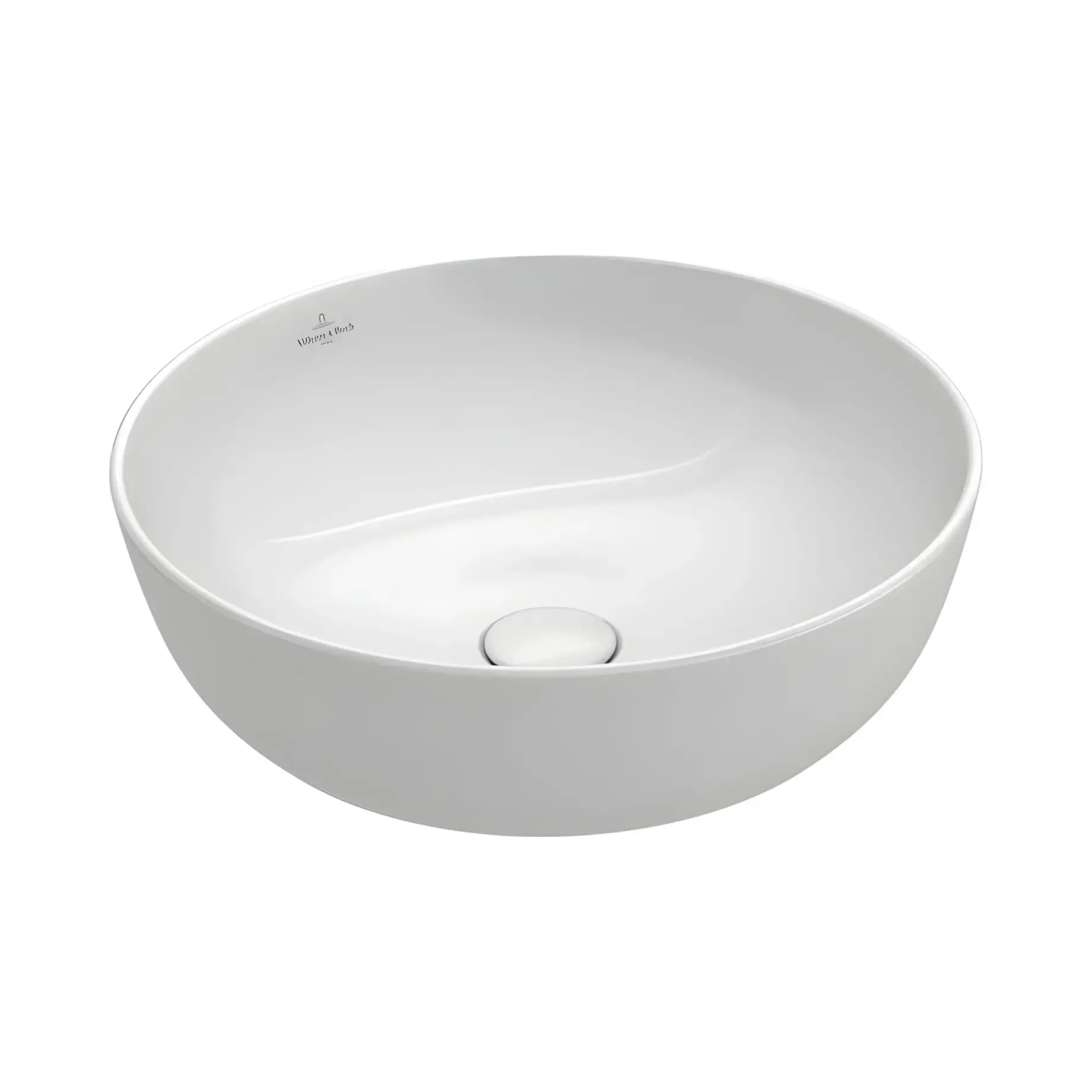 Умивальник Artis Villeroy & Boch 417943R1 Alpine White CeramicPlus 43 х 43 см — вид на білому тлі