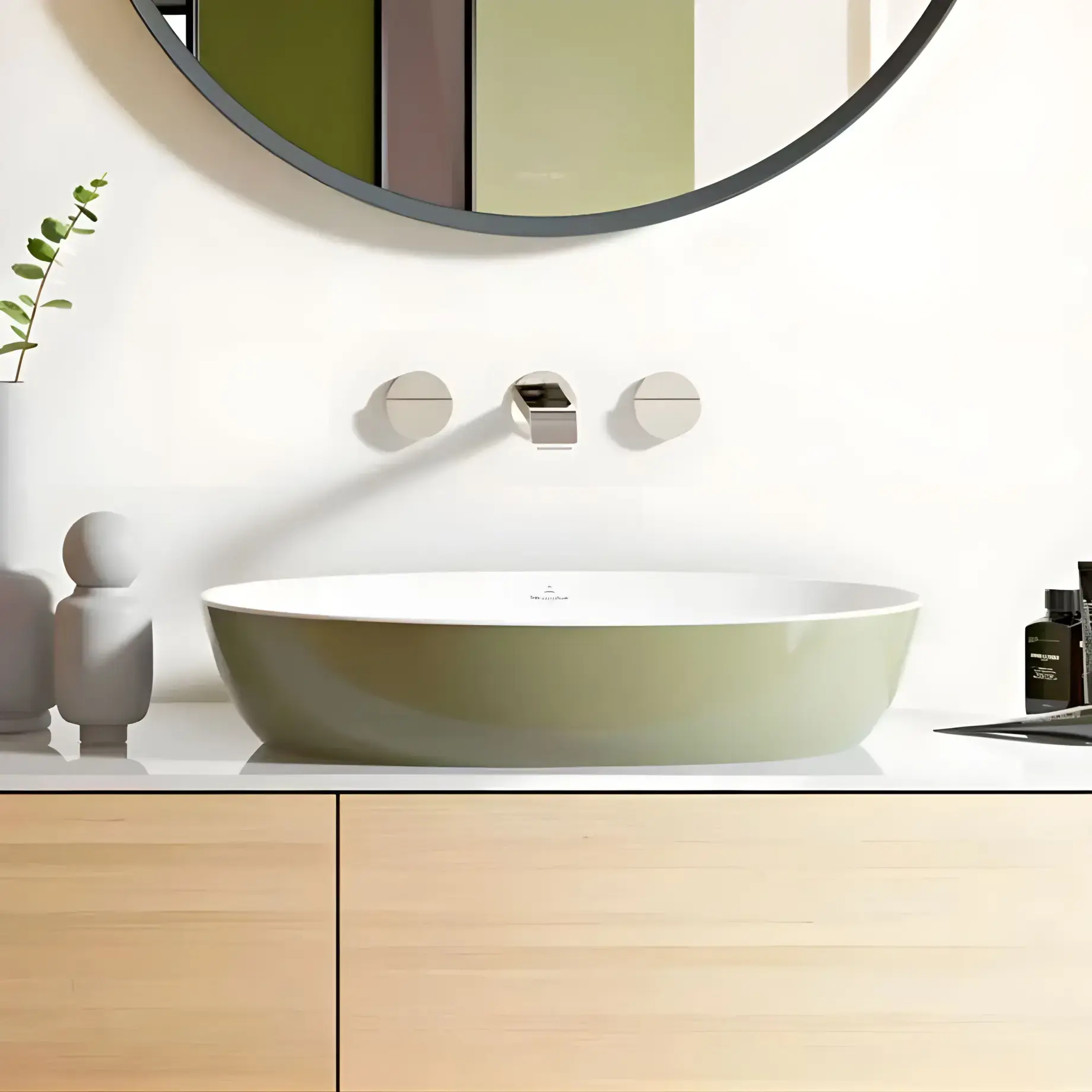 Умивальник Artis Villeroy & Boch 419861BCS8 Sage Green — бічний ракурс