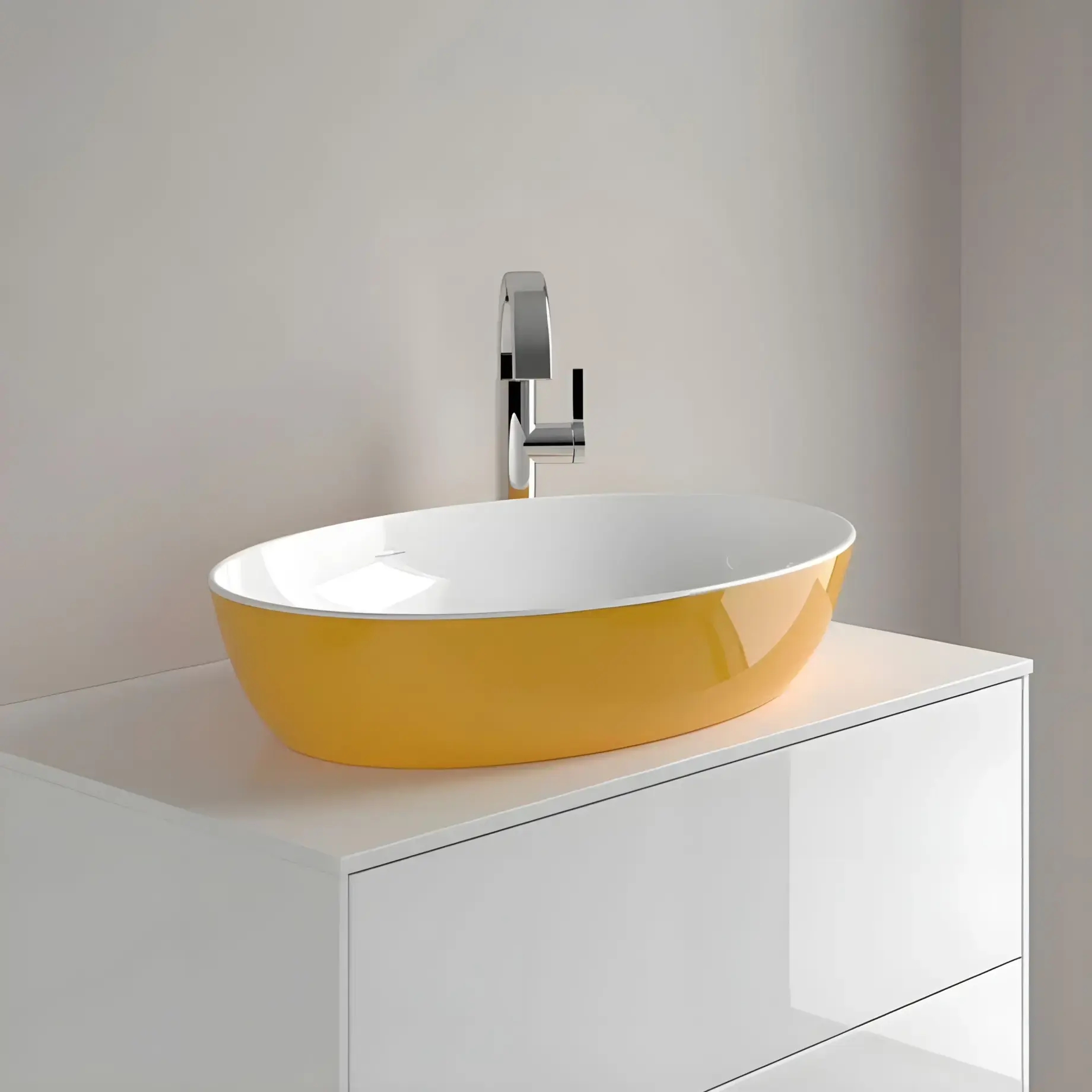 Умивальник Artis Villeroy & Boch 419861BCW9 Indian Summer — в інтерʼєрі ванної кімнати
