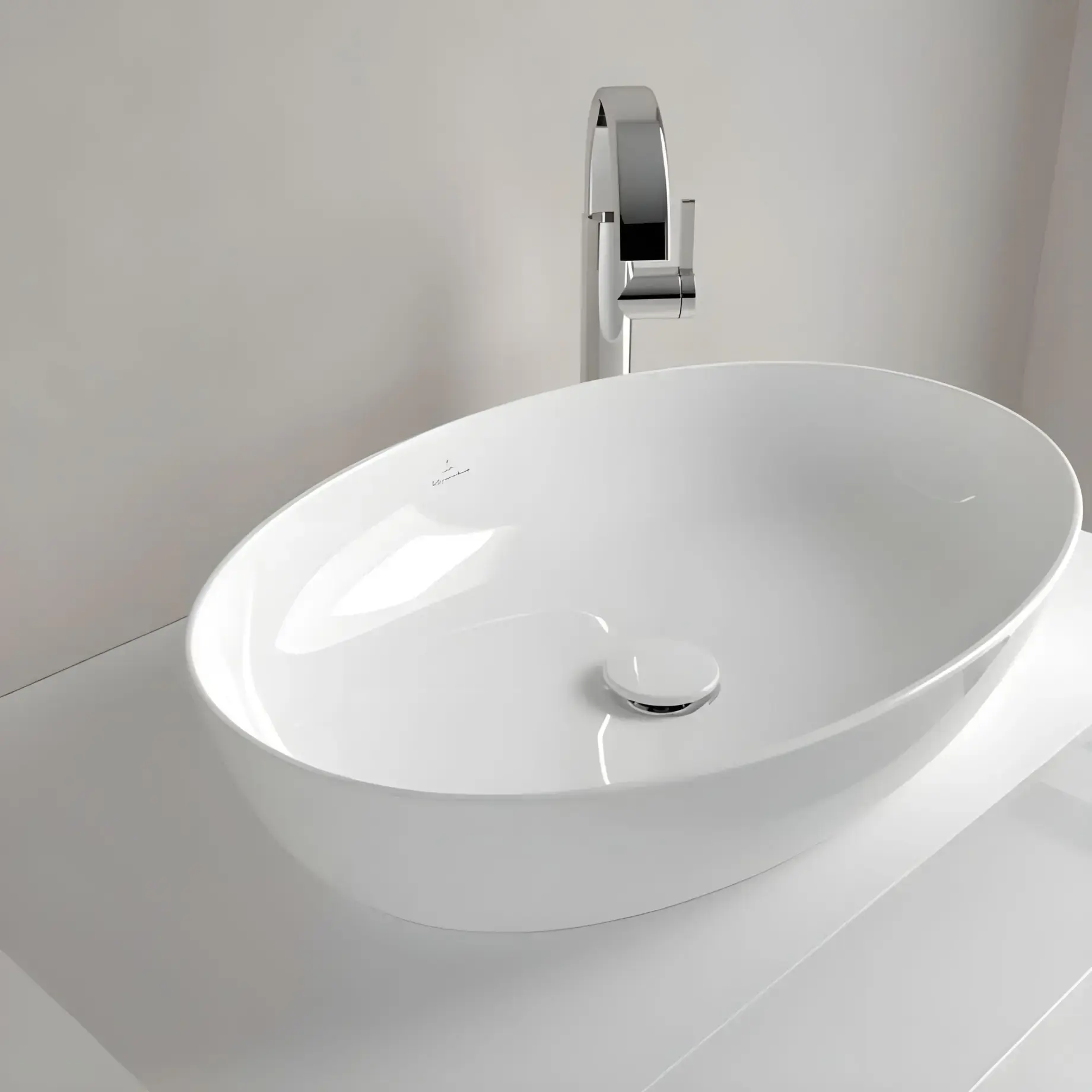 Умивальник Artis Villeroy & Boch 419861R1 Alpine White CeramicPlus — деталь крупним планом