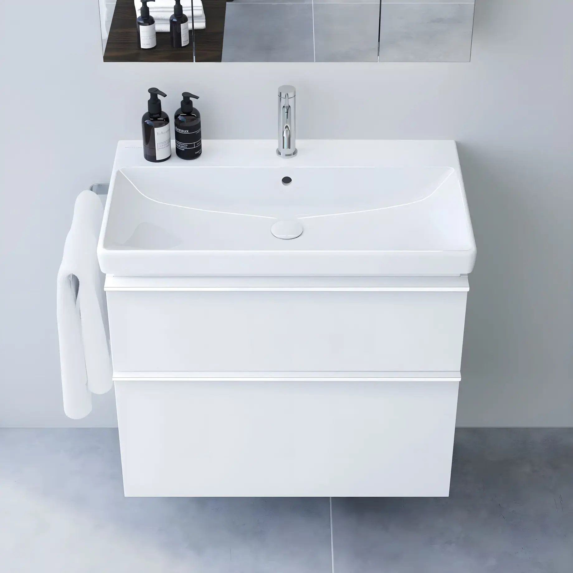Умивальник Avento Villeroy & Boch 415680R1 Alpine White CeramicPlus — бічний ракурс
