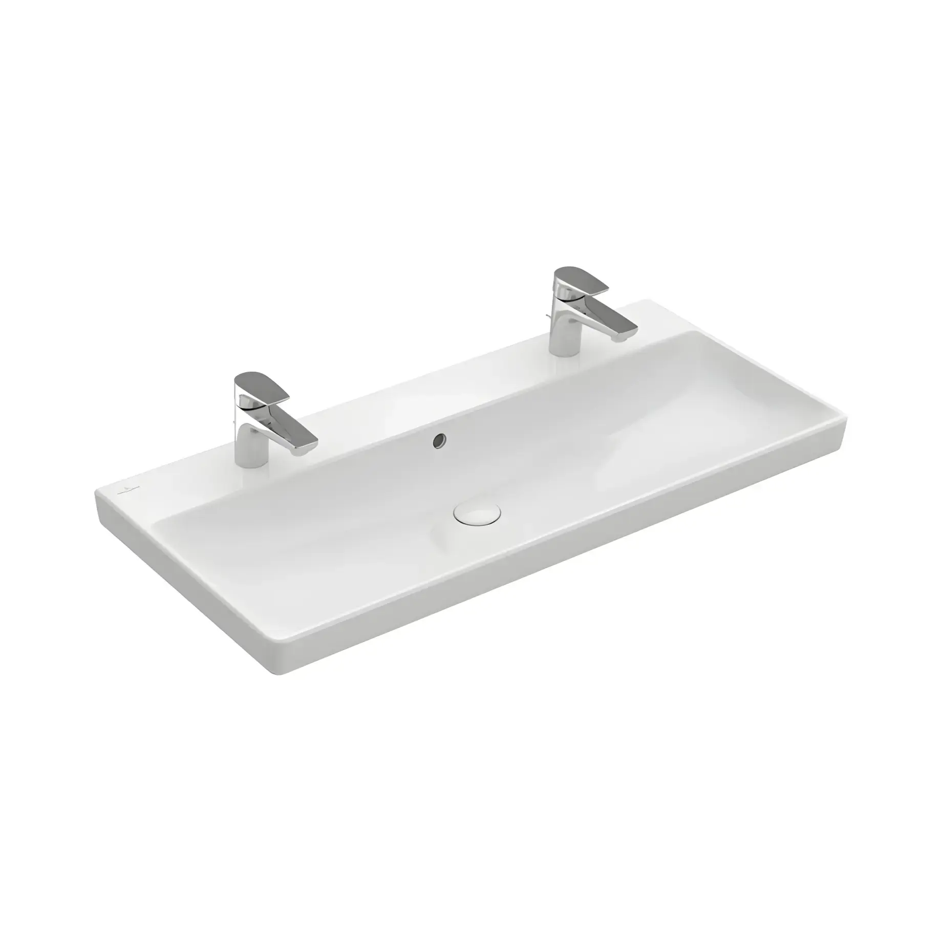 Умивальник Avento Villeroy & Boch 4156A4R1 Alpine White CeramicPlus 100 х 47 см — вид на білому тлі
