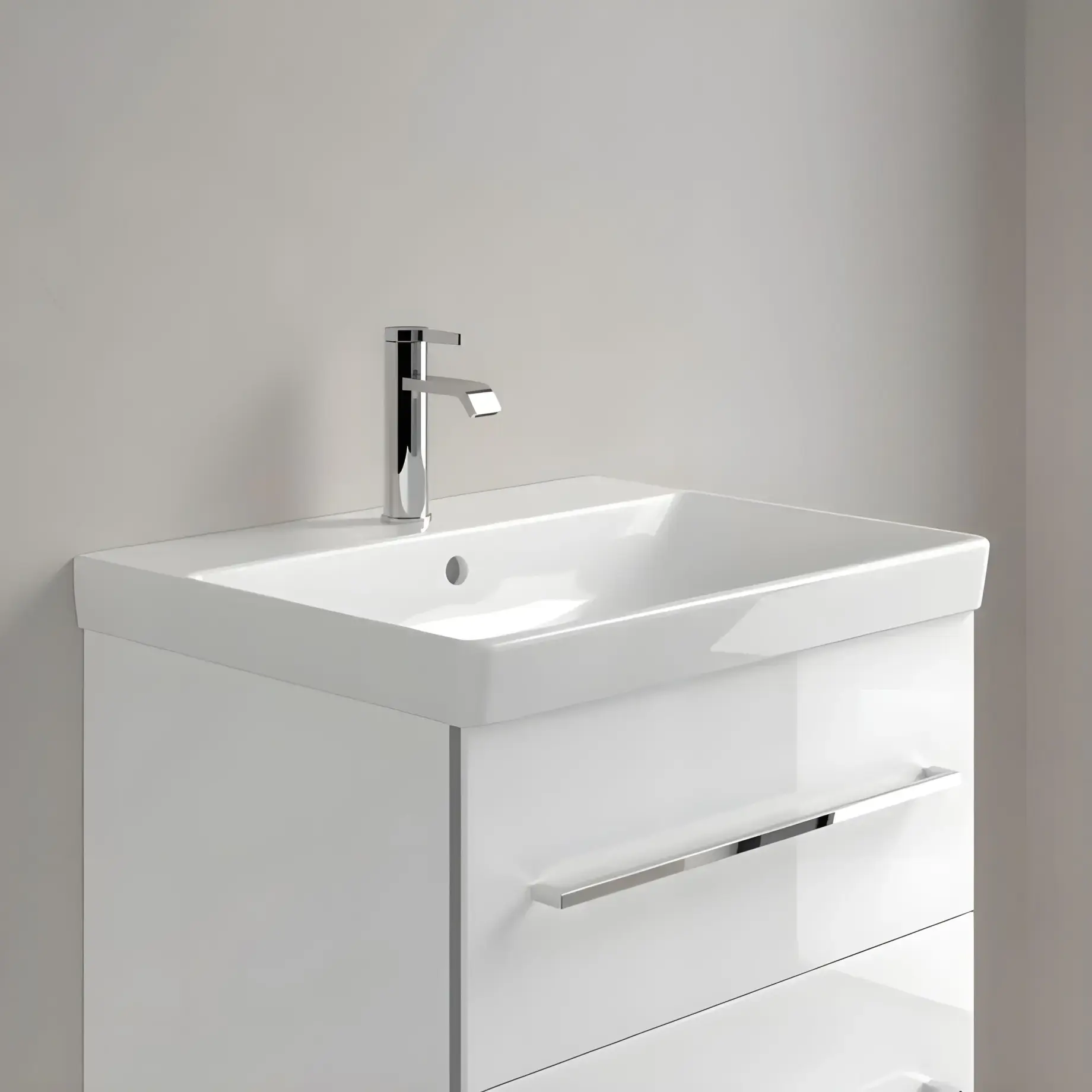 Умивальник Avento Villeroy & Boch 41586001 — деталь крупним планом