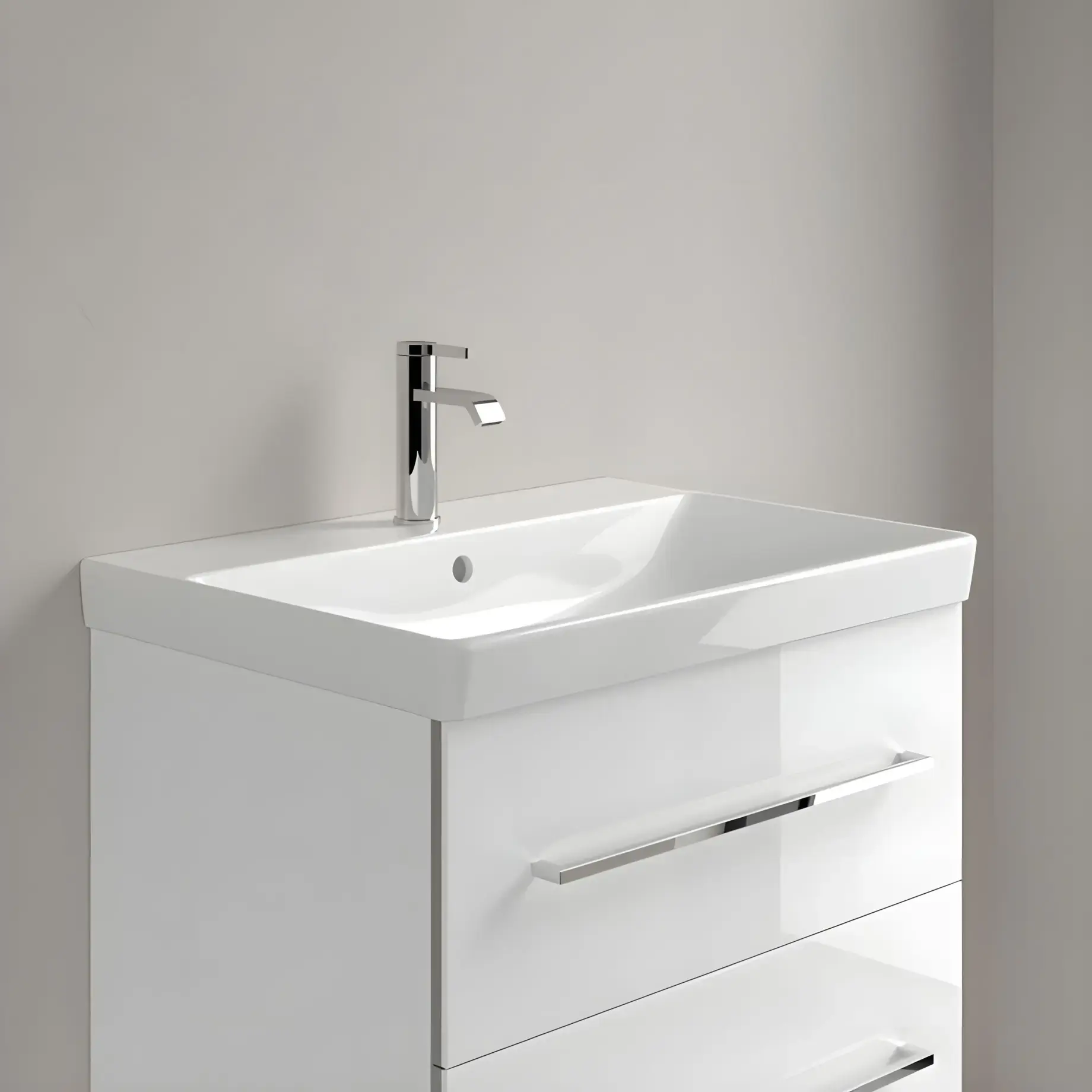 Умивальник Avento Villeroy & Boch 415865R1 Alpine White CeramicPlus — вид ззаду