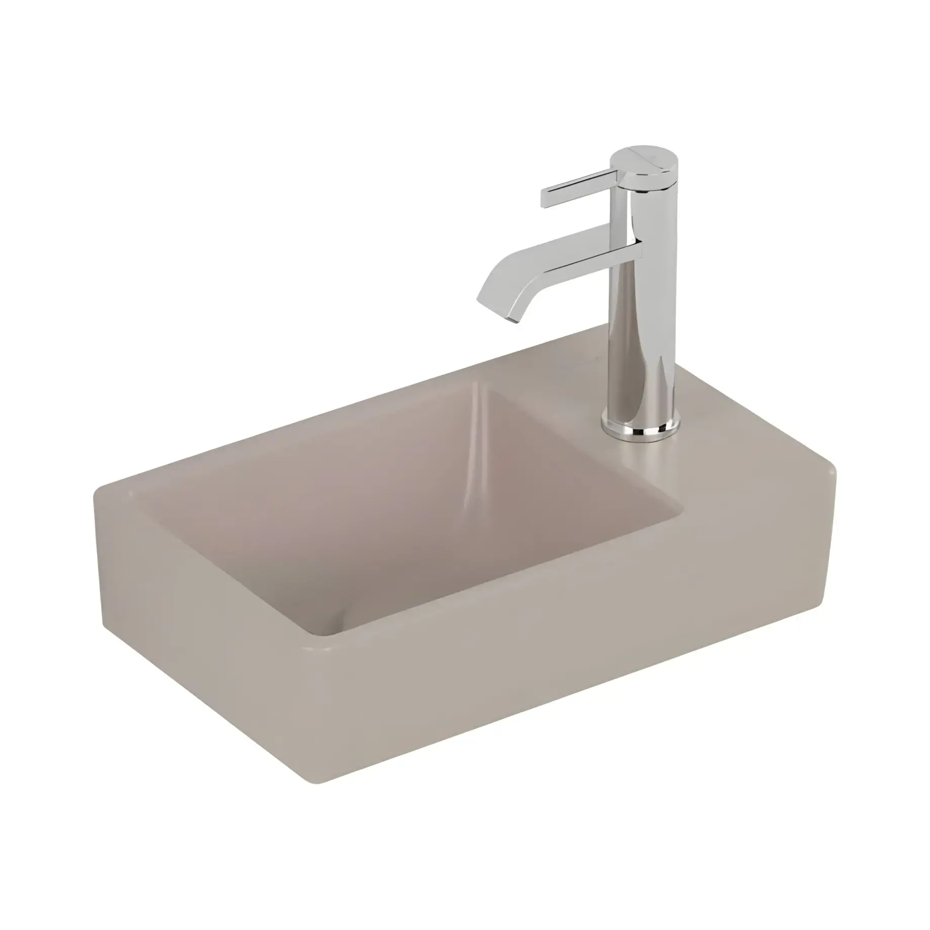 Умивальник Avento Villeroy & Boch 43003LAM Almond CeramicPlus 36 х 22 см — вид на білому тлі