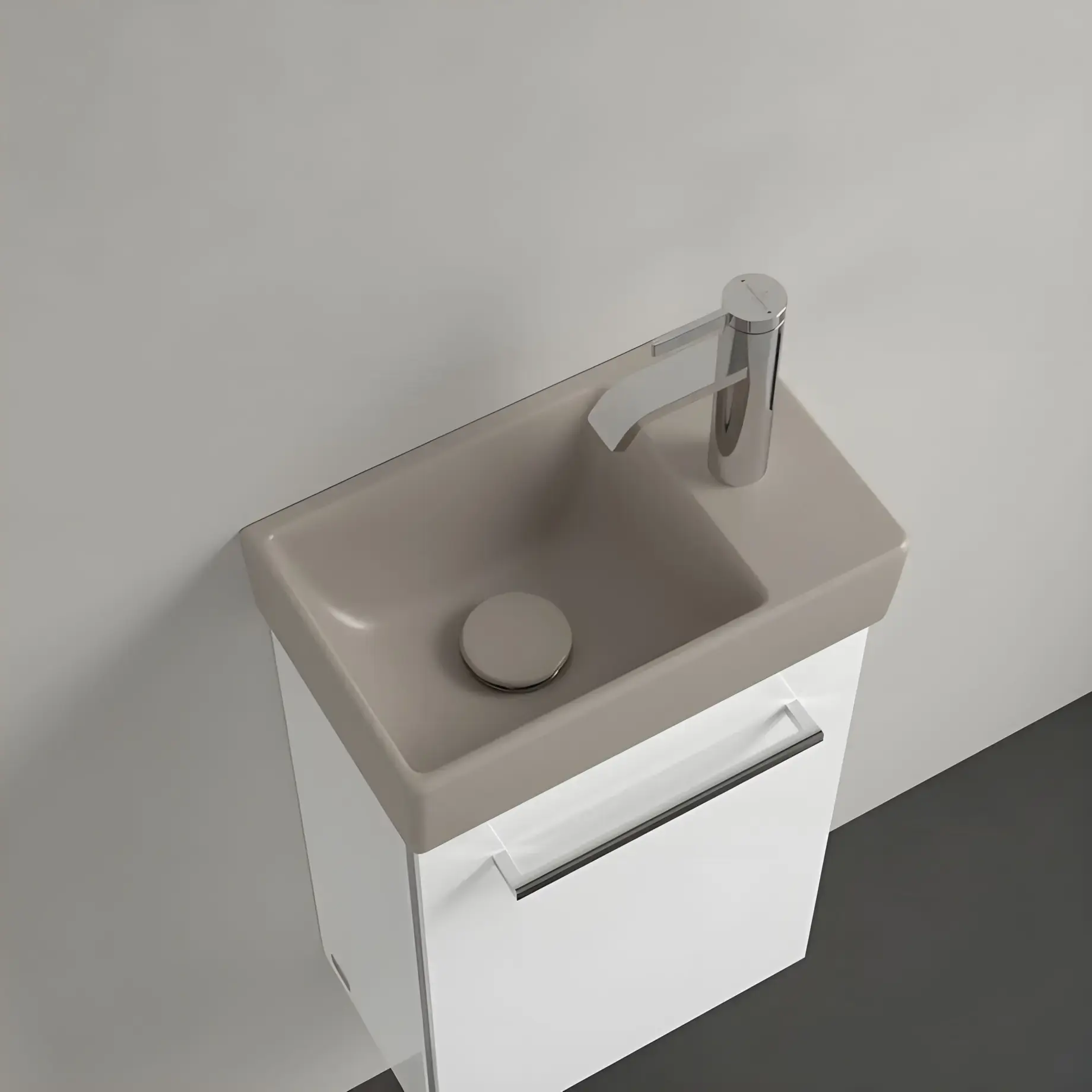 Умивальник Avento Villeroy & Boch 43003LAM Almond CeramicPlus — вид спереду