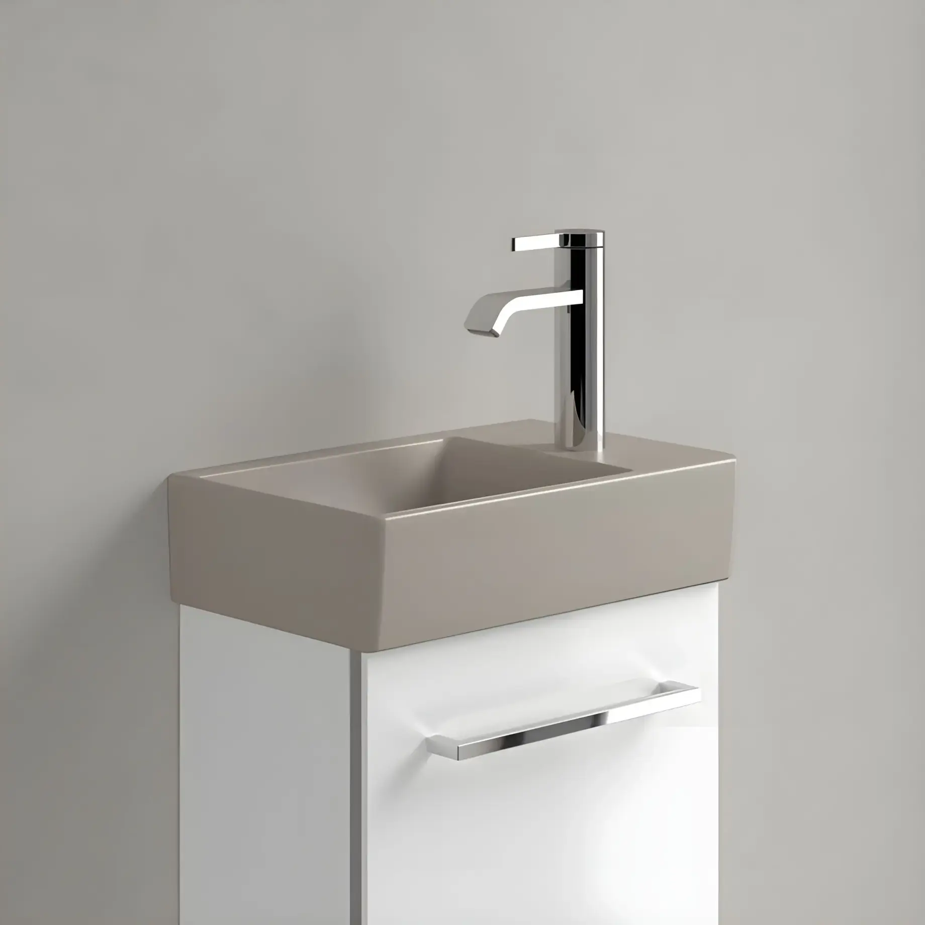 Умивальник Avento Villeroy & Boch 43003LAM Almond CeramicPlus — бічний ракурс