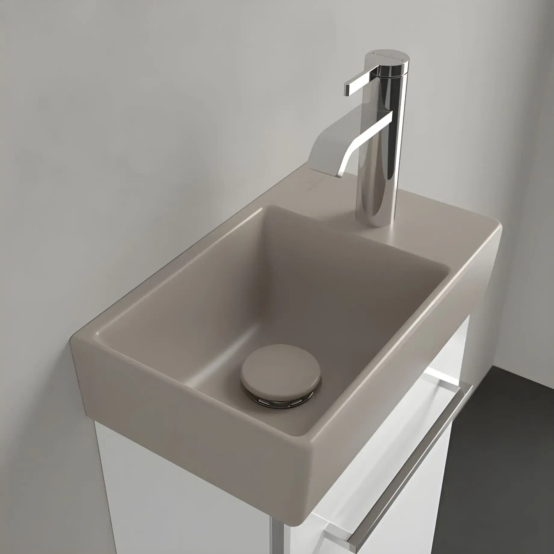 Умивальник Avento Villeroy & Boch 43003LAM Almond CeramicPlus — вид згори