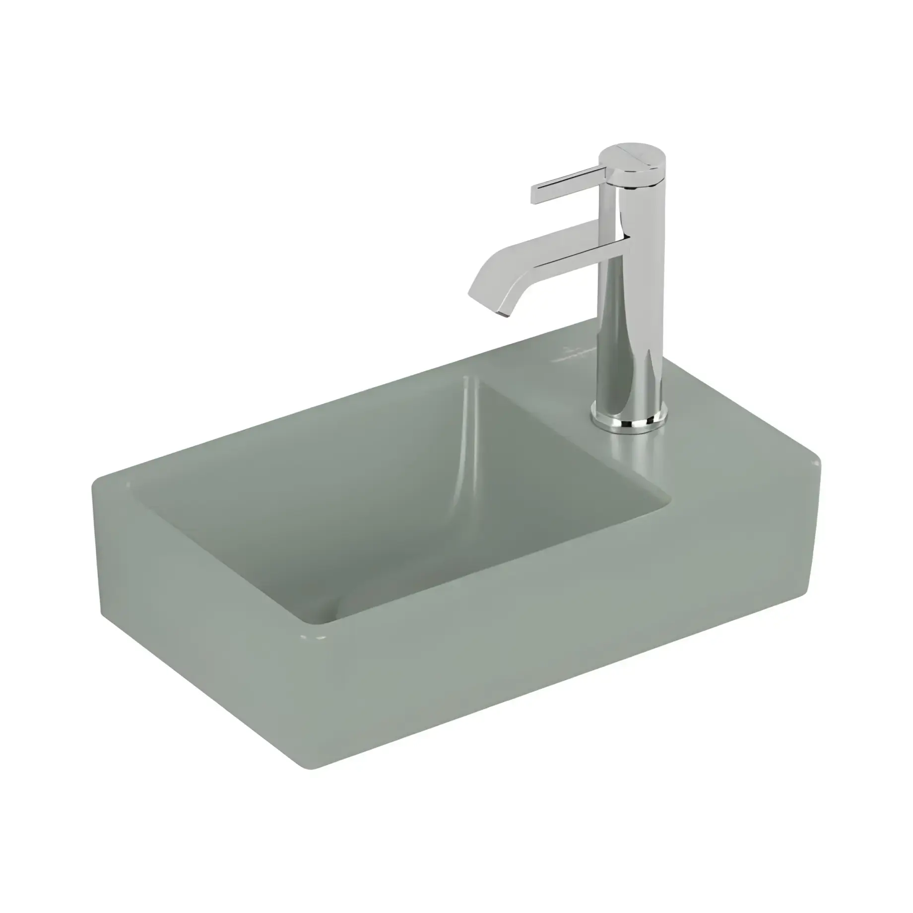 Умивальник Avento Villeroy & Boch 43003LR8 Morning Green CeramicPlus 36 х 22 см — вид на білому тлі