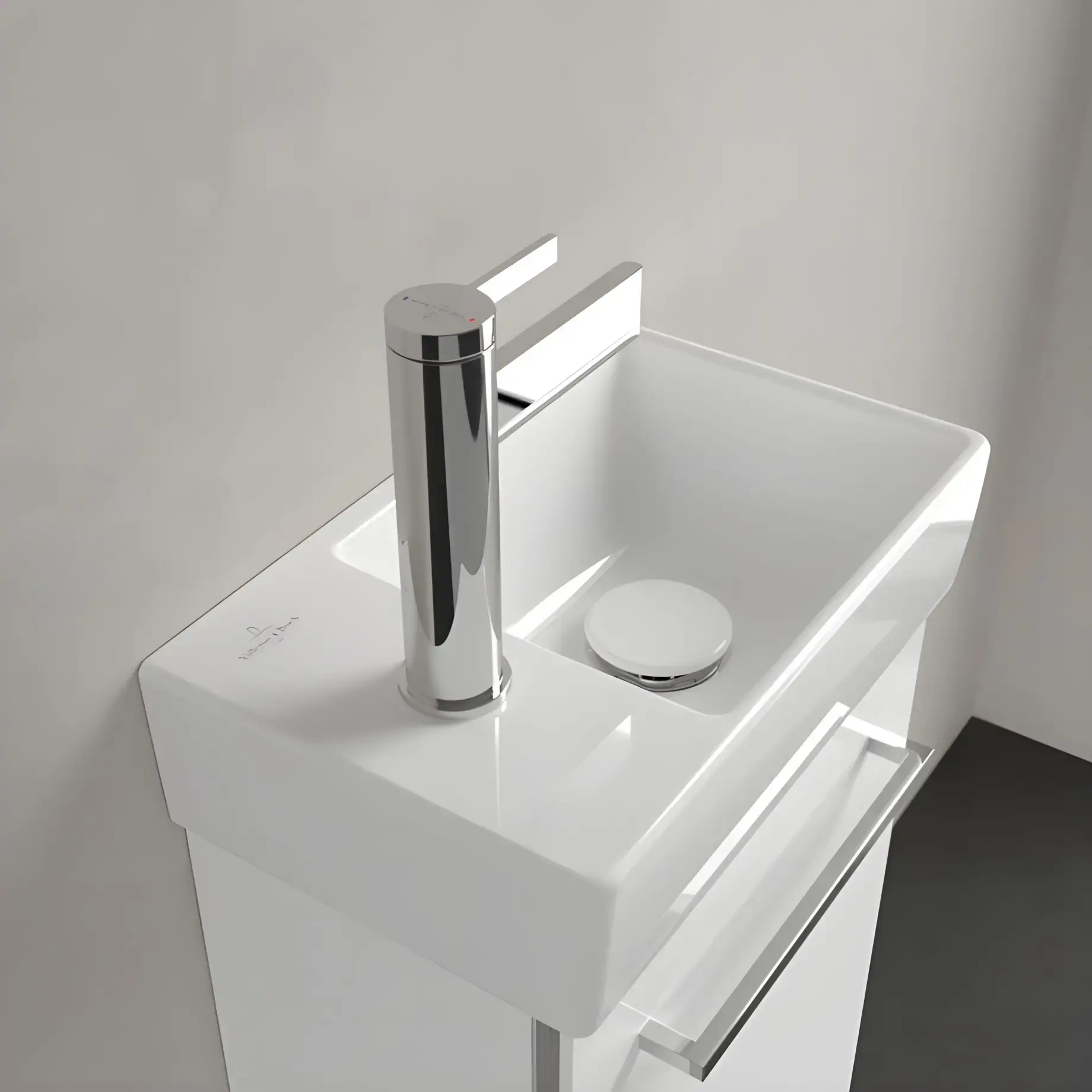 Умивальник Avento Villeroy & Boch 43003RR1 Alpine White CeramicPlus — вид ззаду