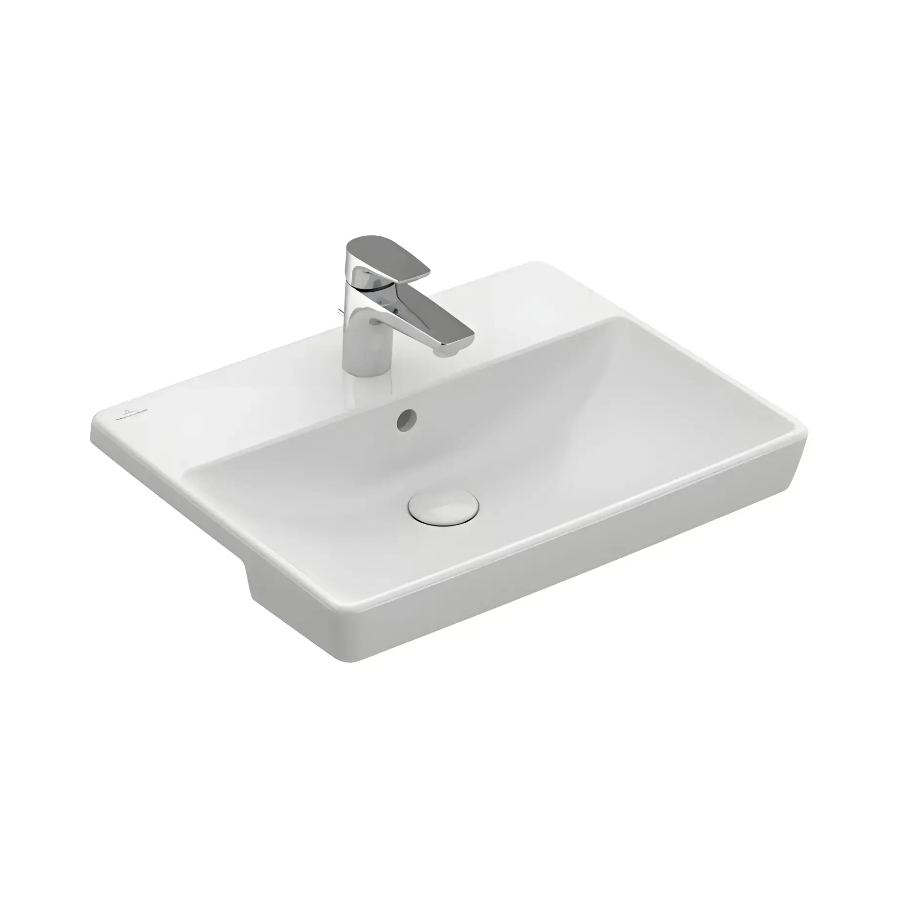 Умивальник Avento Villeroy & Boch 4A065501 Alpine White 55 x 44 см — вид на білому тлі