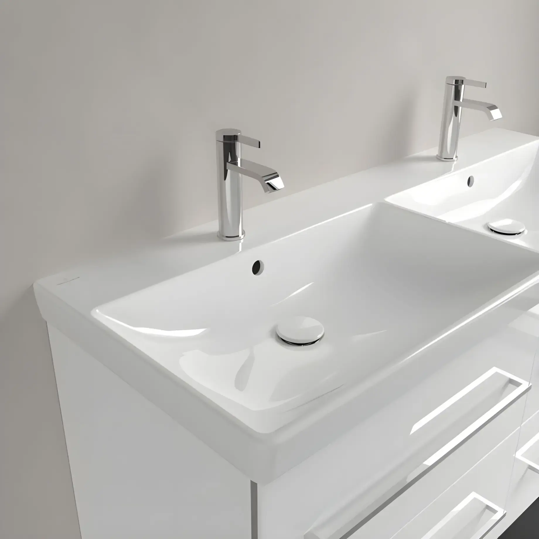 Умивальник Avento Villeroy & Boch 4A23CK01 — технічне креслення з розмірами