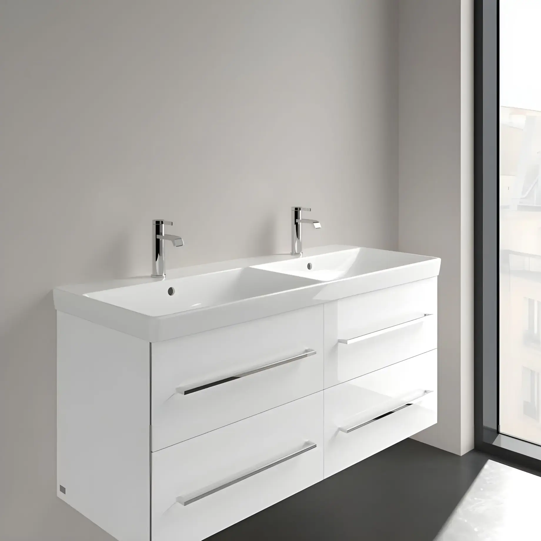 Умивальник Avento Villeroy & Boch 4A23CK01 — в інтерʼєрі ванної кімнати