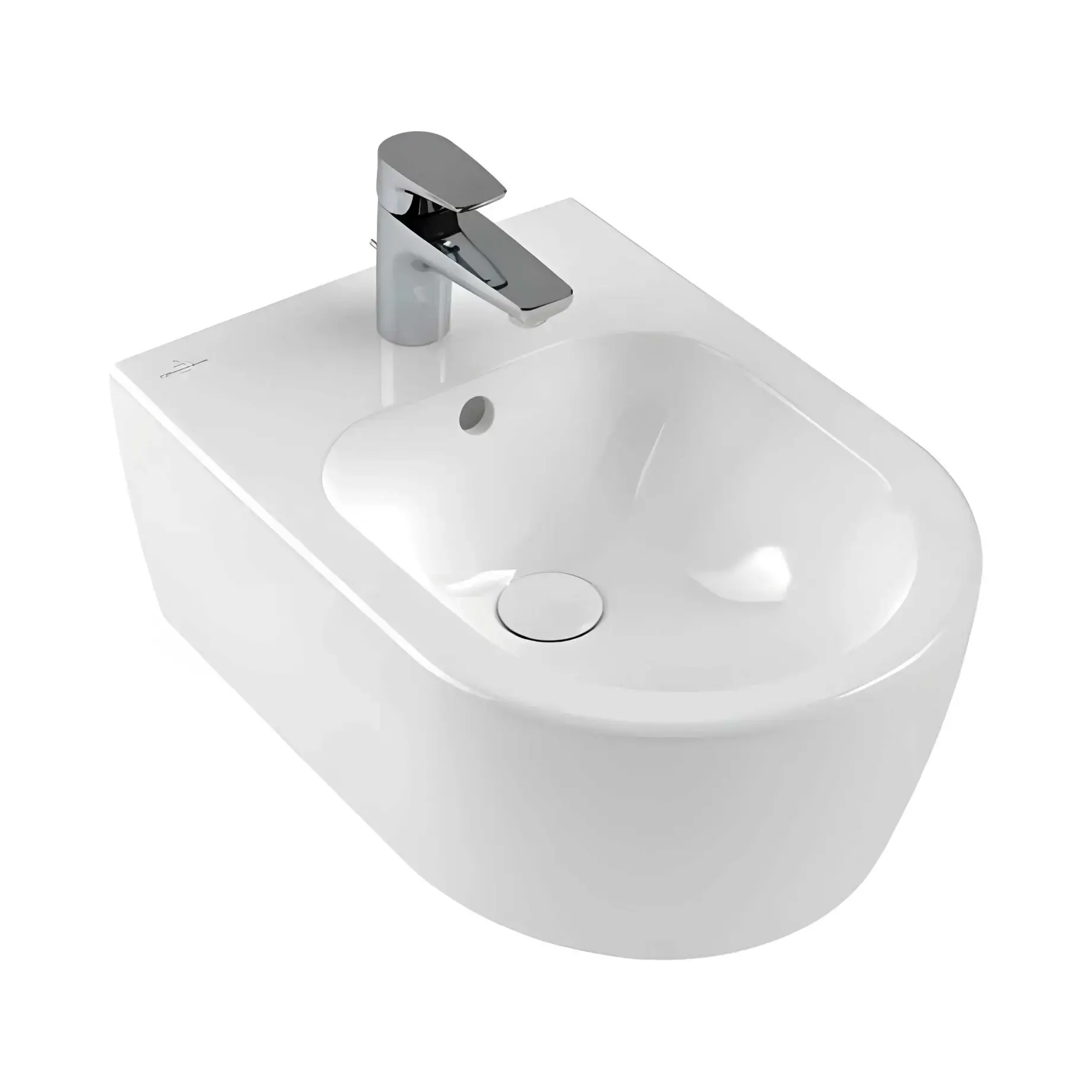 Біде Avento Villeroy & Boch 540500R1 White Alpin CeramicPlus 37 х 53 см — вид на білому тлі