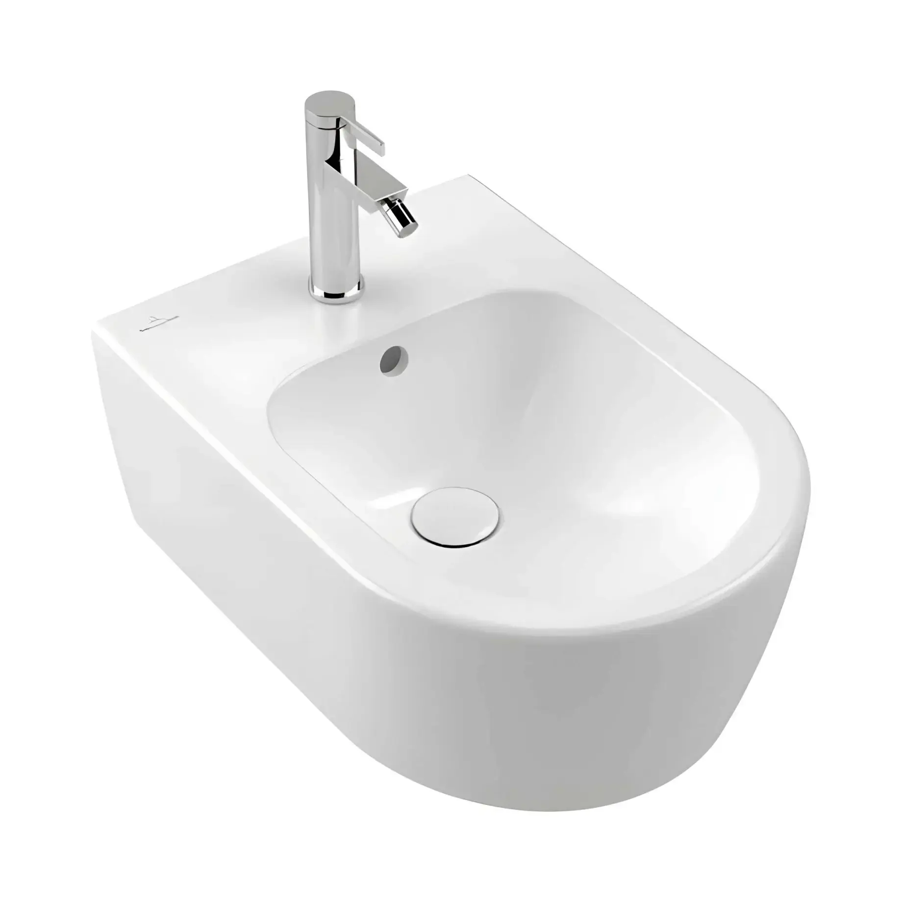 Біде Avento Villeroy & Boch 540500RW Stone White CeramicPlus 37 х 53 см — вид на білому тлі