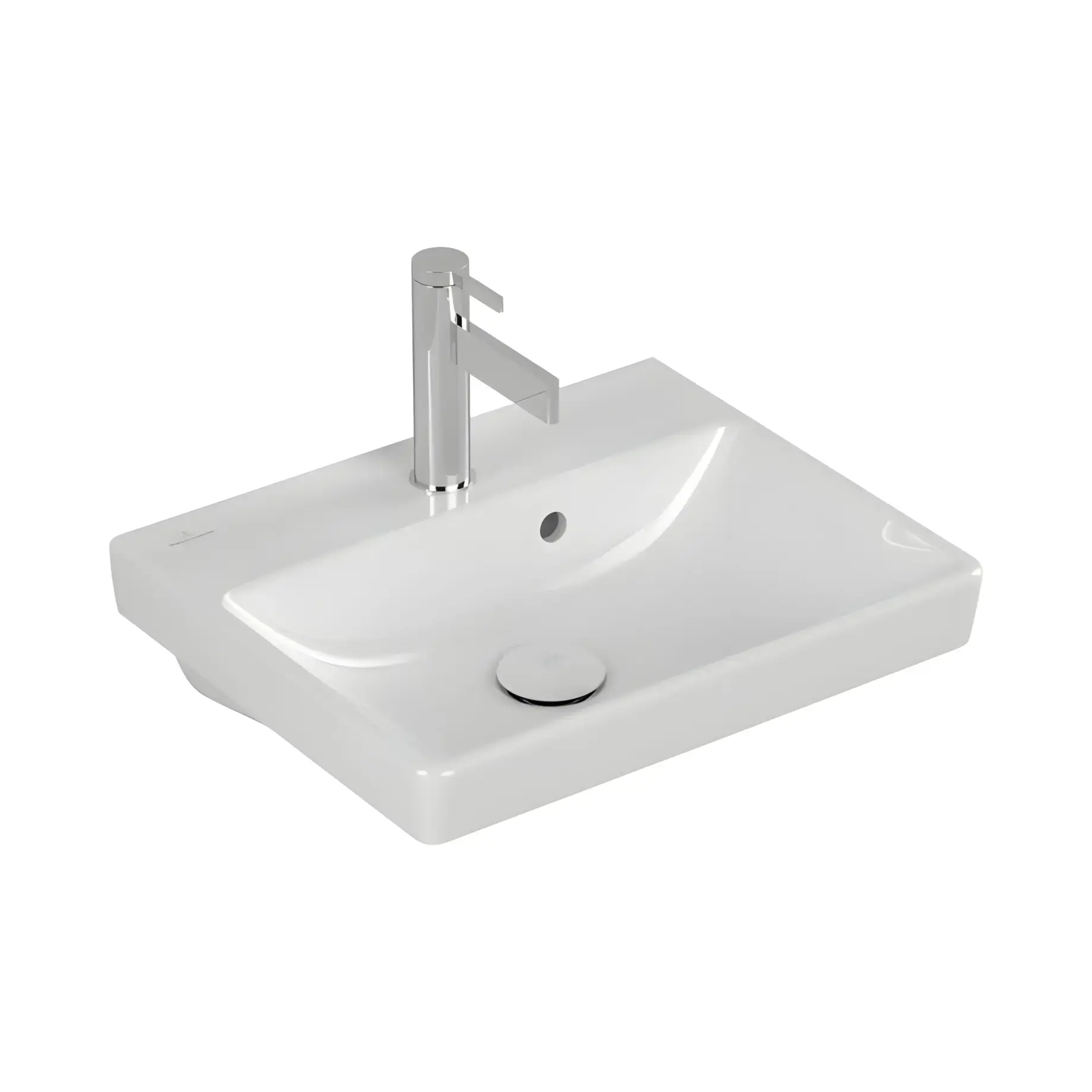 Умивальник Avento Villeroy & Boch 73584501 Alpine White 45 x 37 см — вид на білому тлі
