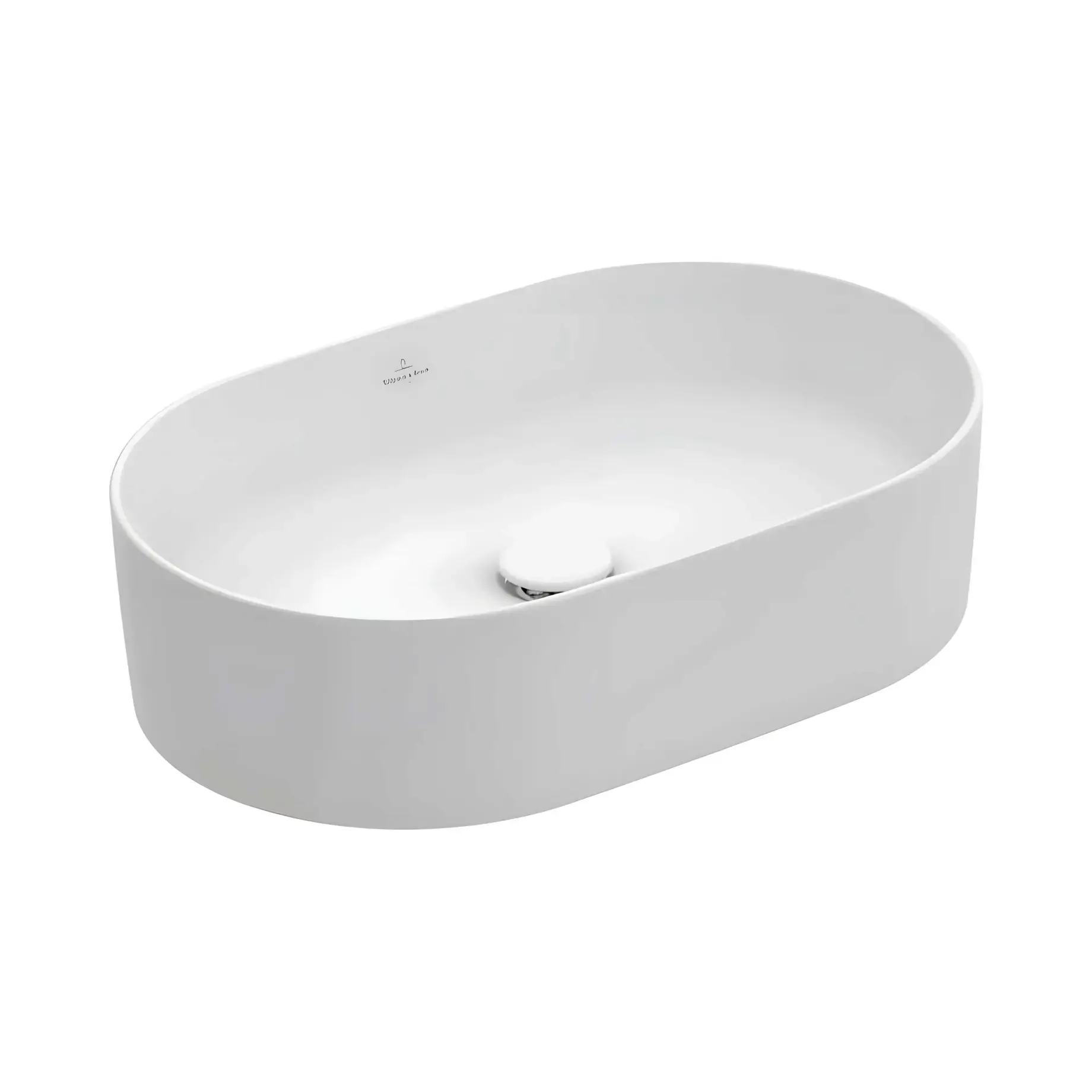 Умивальник Collaro Villeroy & Boch 4A1956RW Stone White CeramicPlus 56 х 36 см — вид на білому тлі