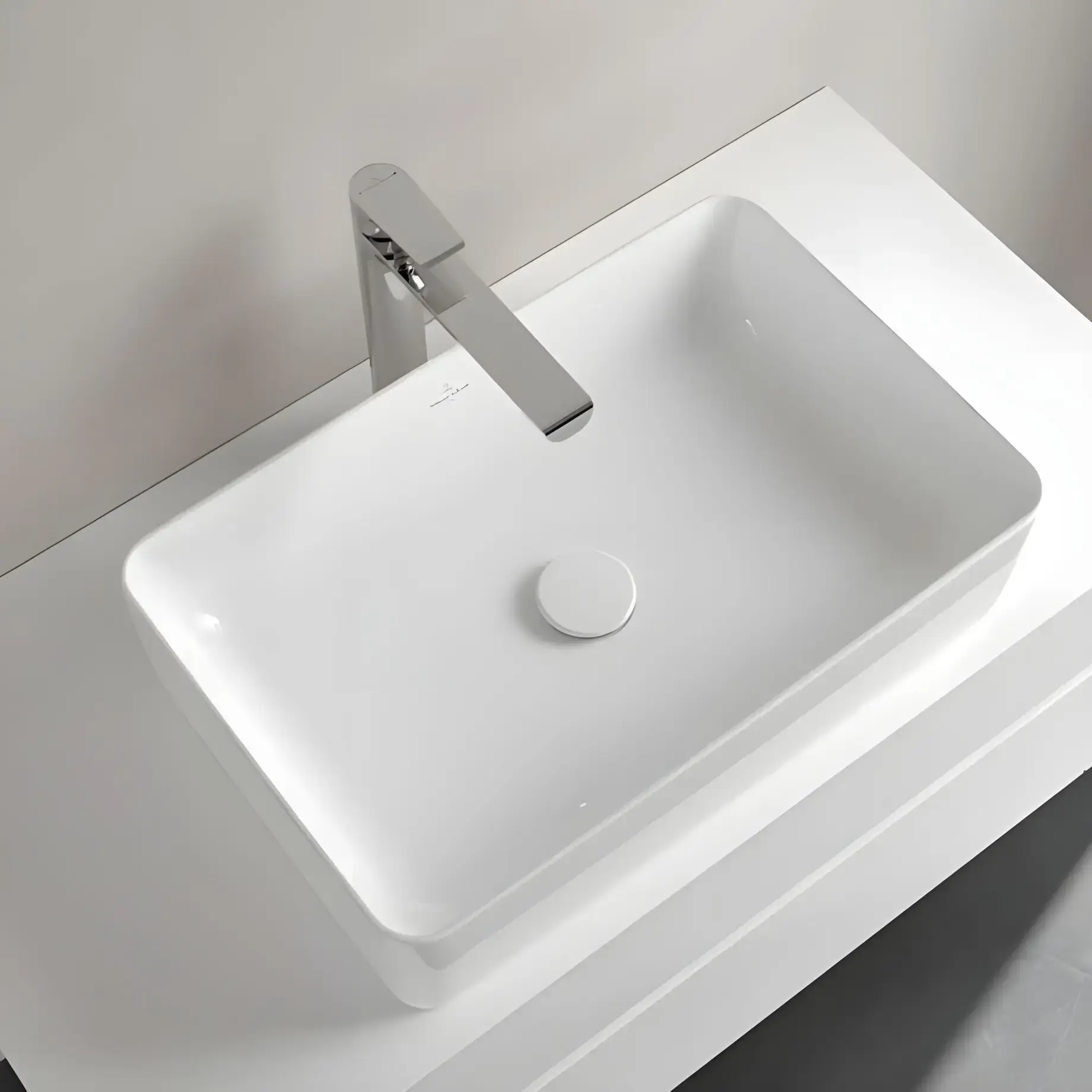 Умивальник Collaro Villeroy & Boch 4A205601 Alpine White — вид ззаду