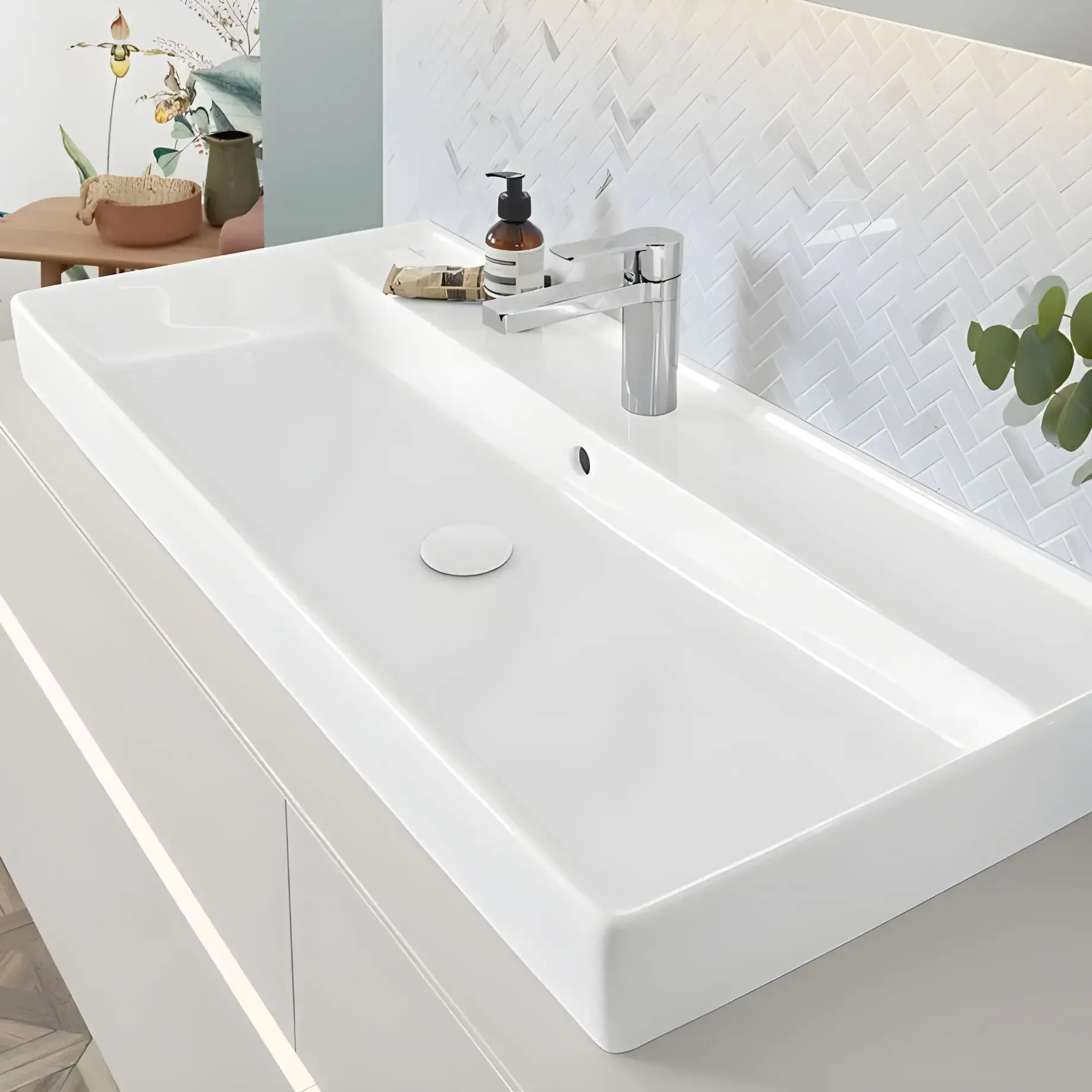 Умивальник Collaro Villeroy & Boch 4A331G01 Alpine White — вид спереду